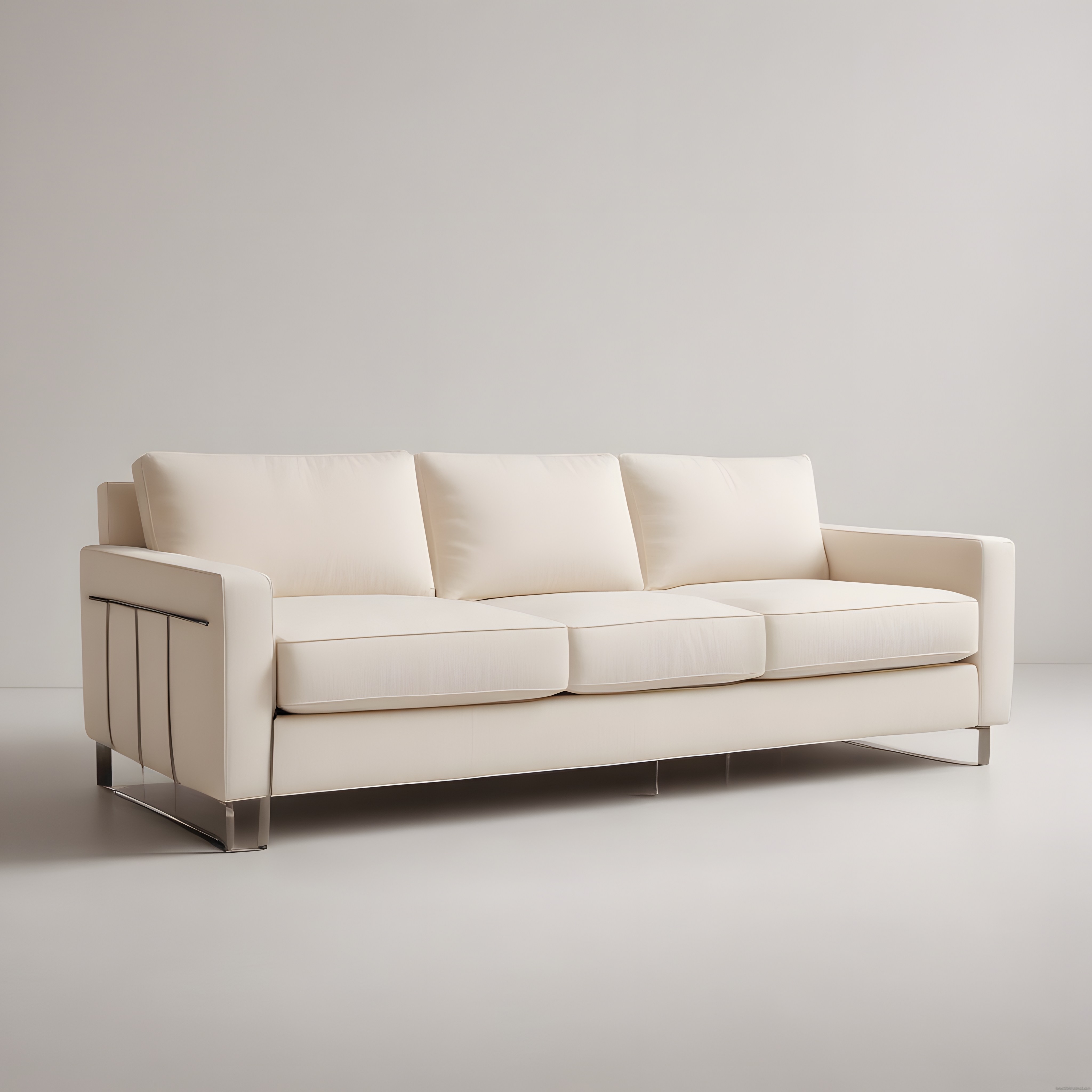 Modern ve Minimalist Krem Üçlü Kanepe ile Şık İç Mekan Dekorasyonu