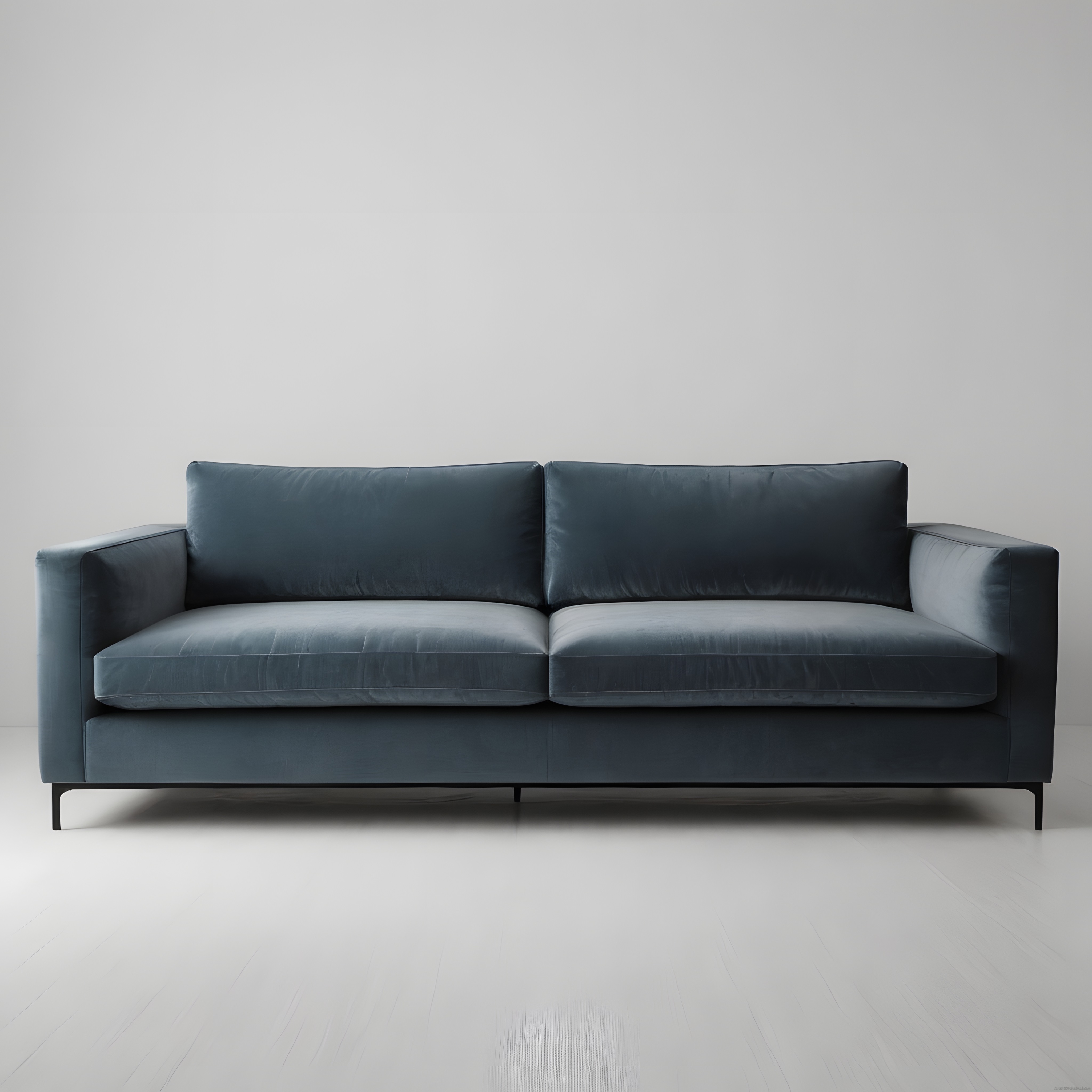 Modern ve Minimalist Lacivert Kadife Koltuk ile Şık Salon Dekorasyonu