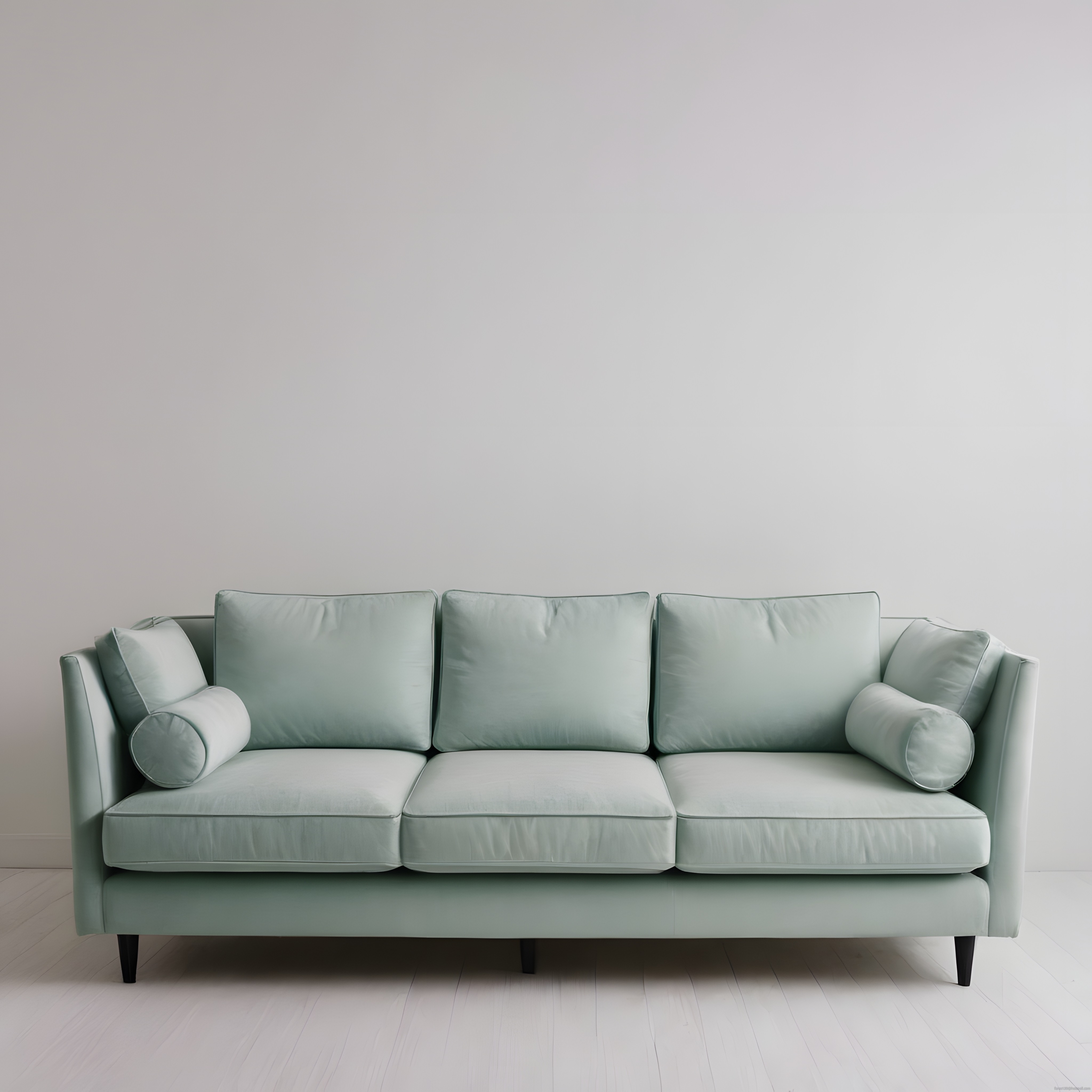 Modern ve Minimalist Mint Yeşili Üçlü Koltuk ile Ferah Salon Dekorasyonu