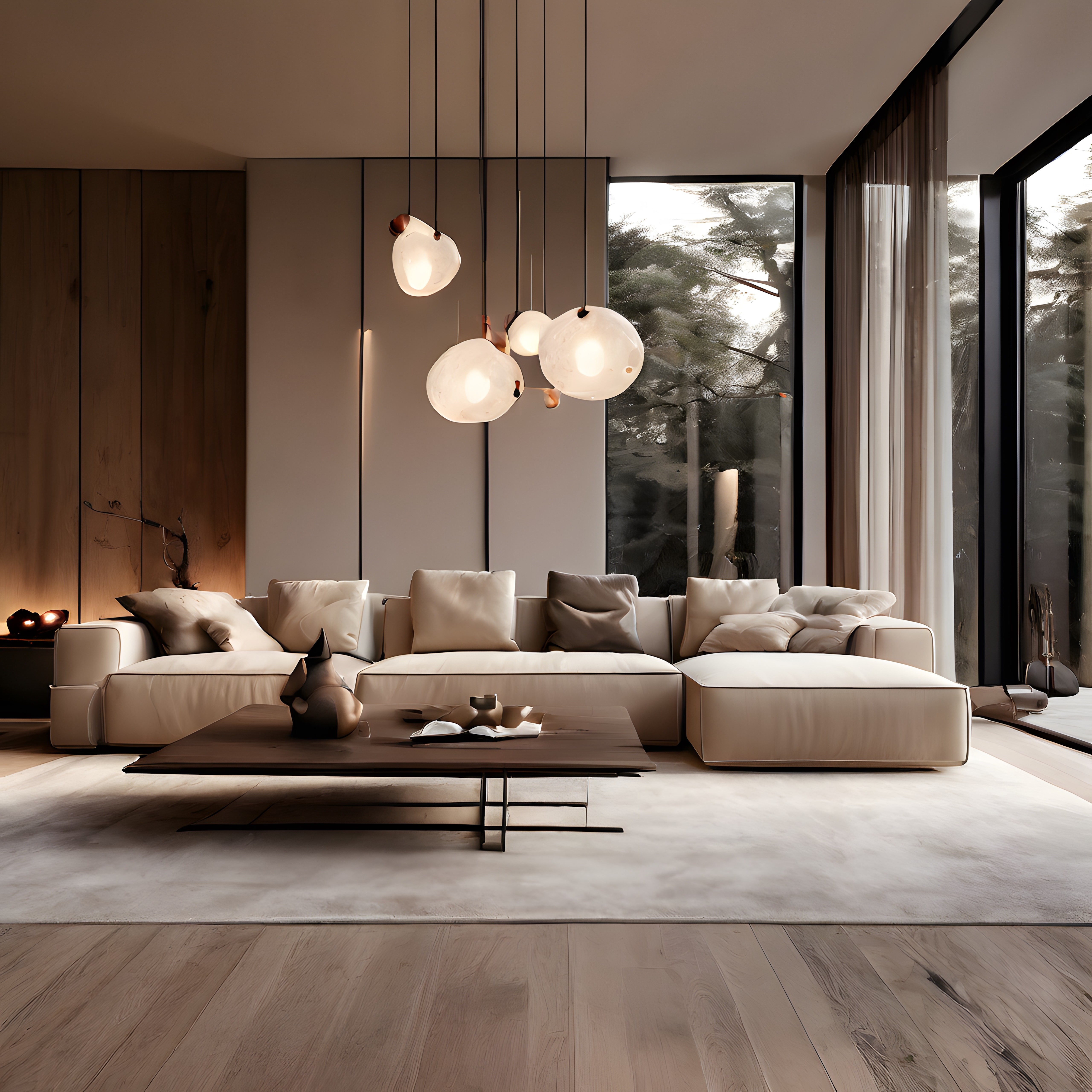 Modern ve Minimalist Tasarımıyla Huzur Verici Lüks Salon Dekorasyonu