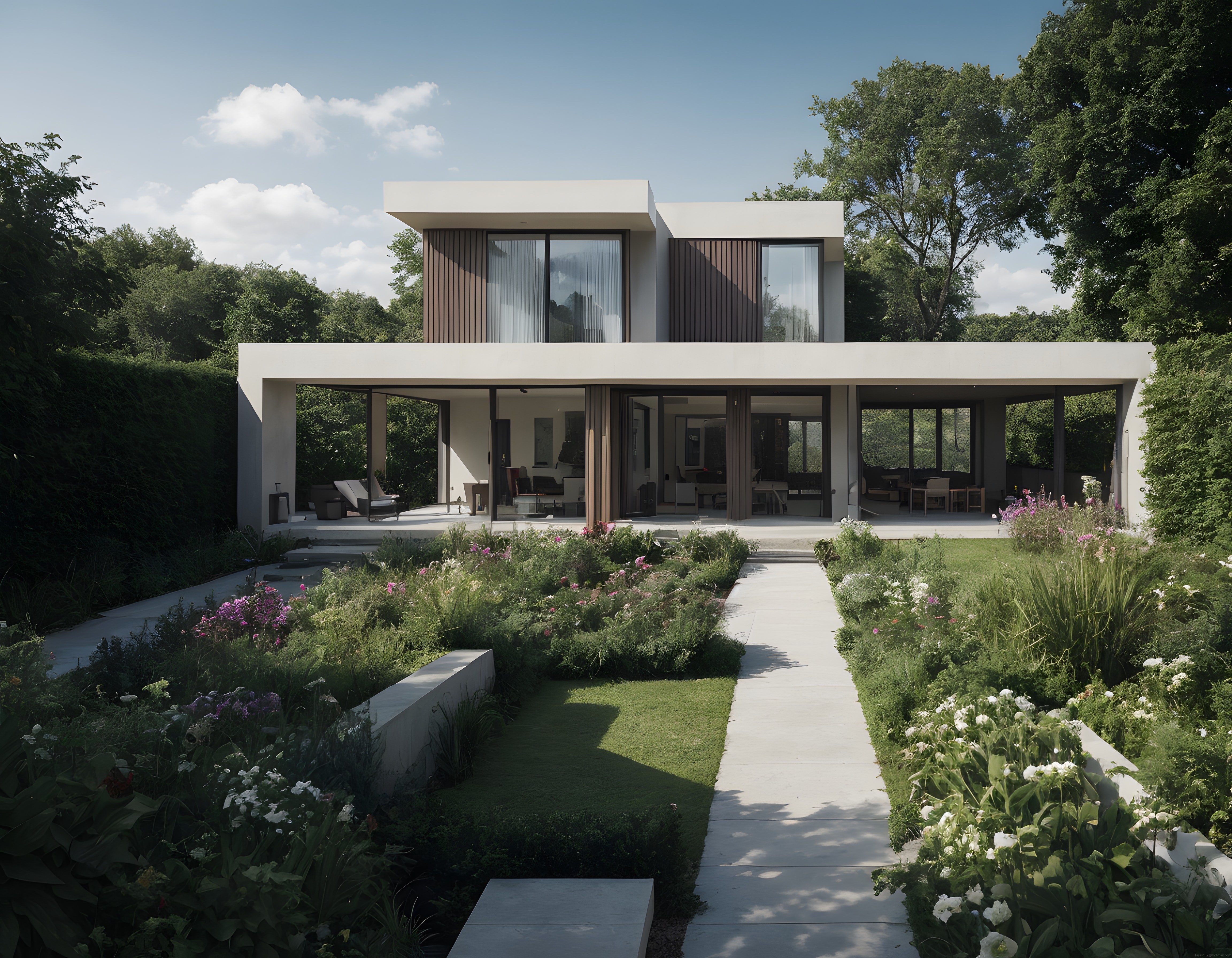 Modern Villa Tasarımı: Doğayla İç İçe Minimalist Yaşam Alanı ve Bahçe