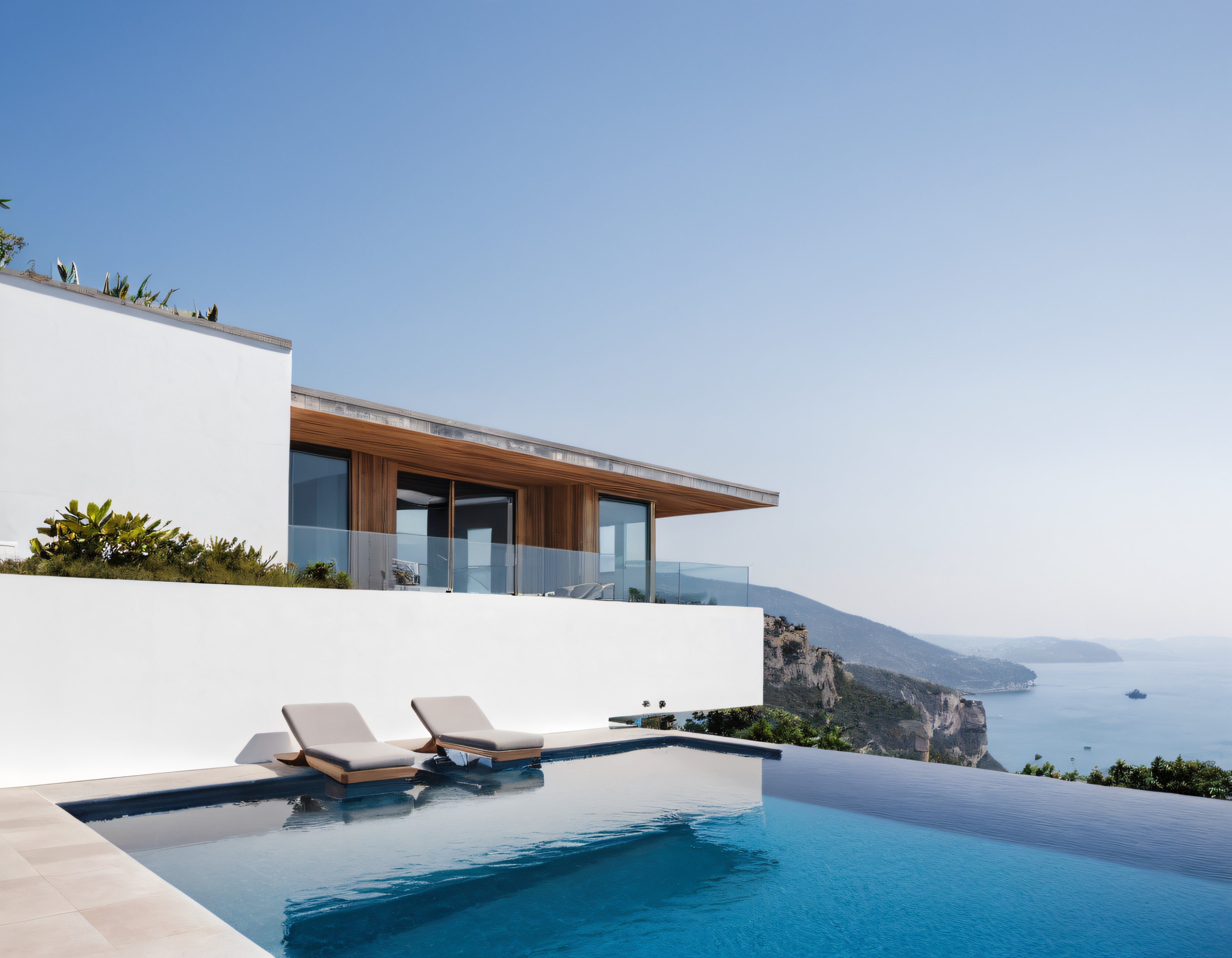 Modern Villa ve Havuzuyla Deniz Manzaralı Lüks Yaz Tatili Atmosferi