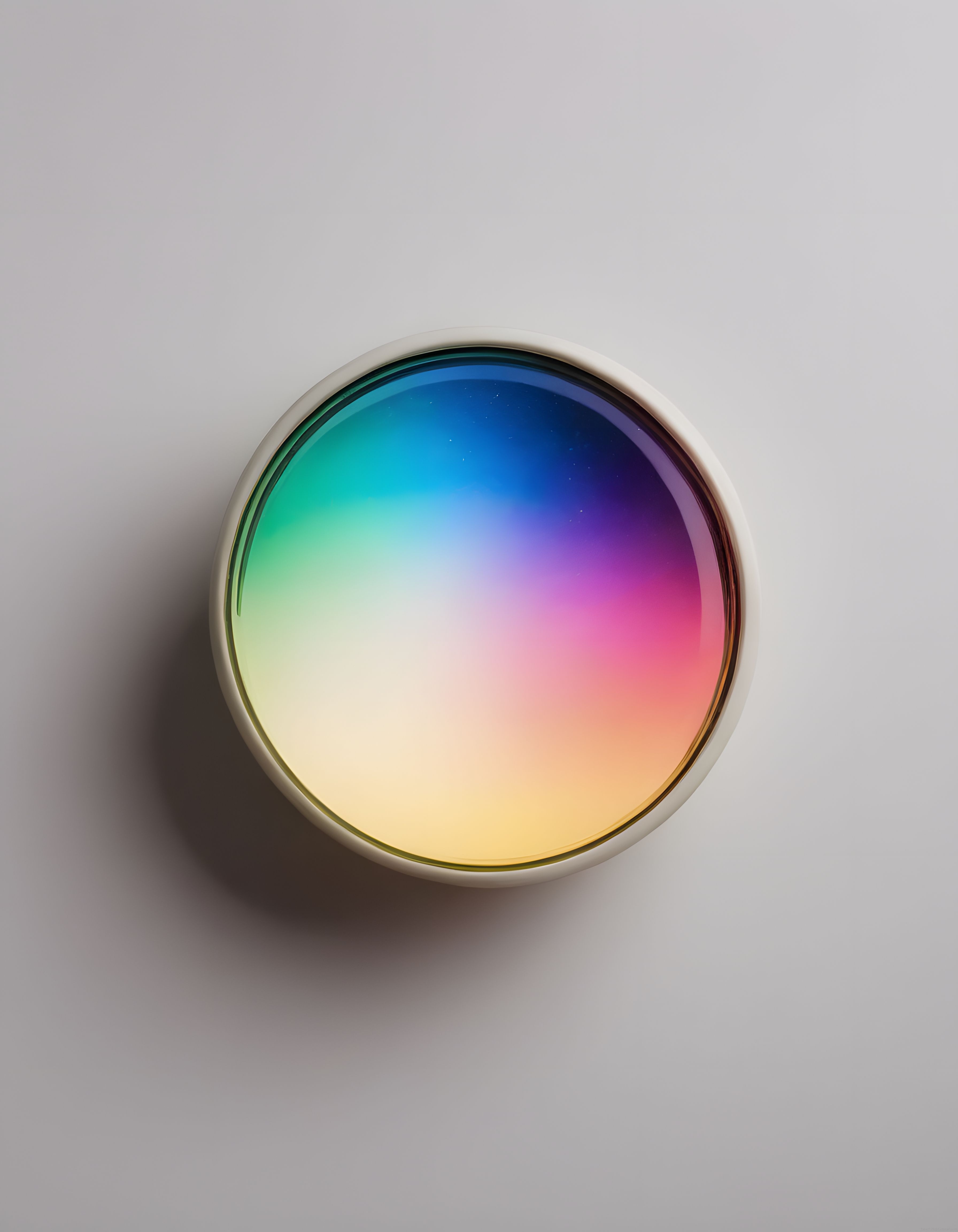 Modern Yuvarlak Holografik Duvar Dekoru ve Minimalist Cam Sanat Eseri