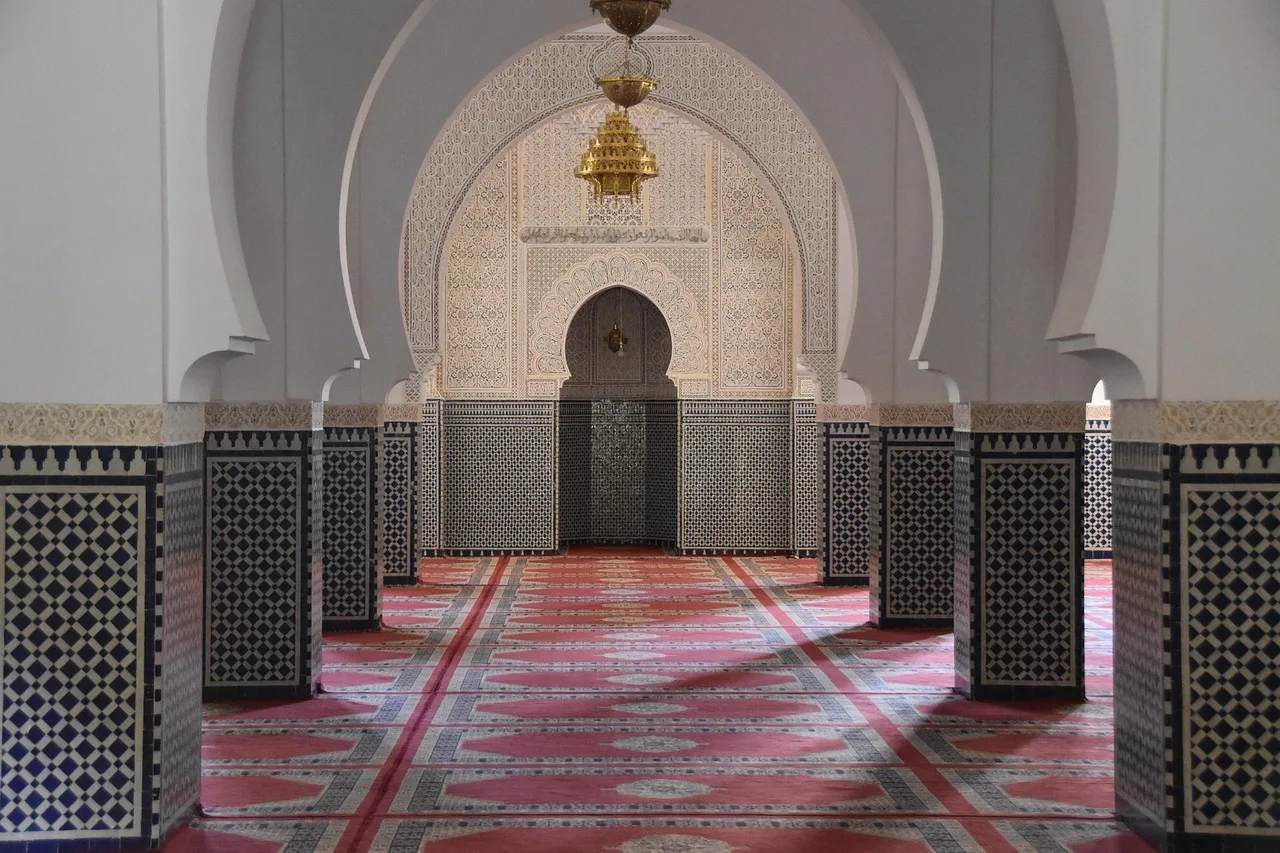 Morokko mozaikli cami iç mekanı - geleneksel stil