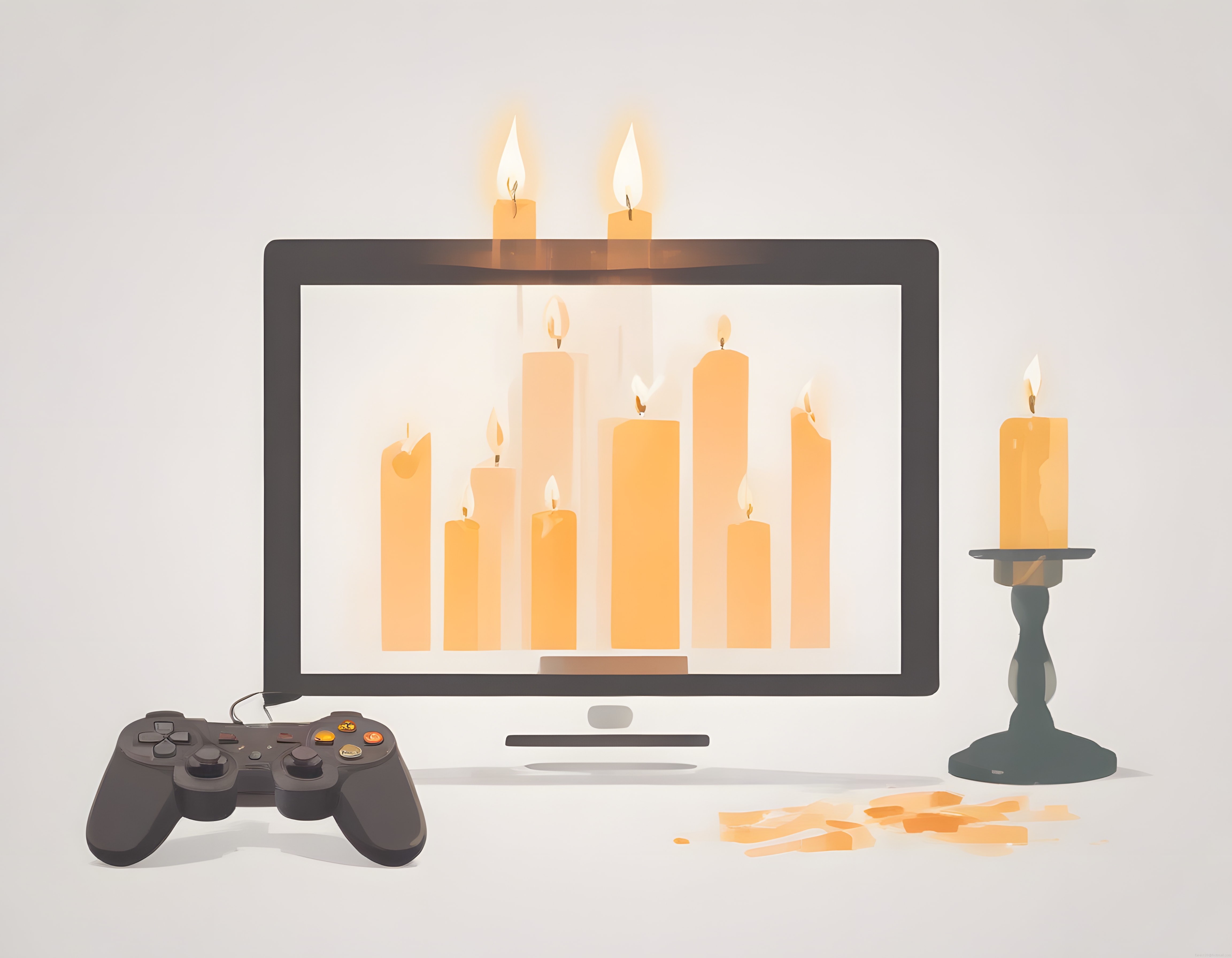 Mum Işığında Sıcak Oyun Köşesi: Dijital Huzur ve Gamepad Atmosferi