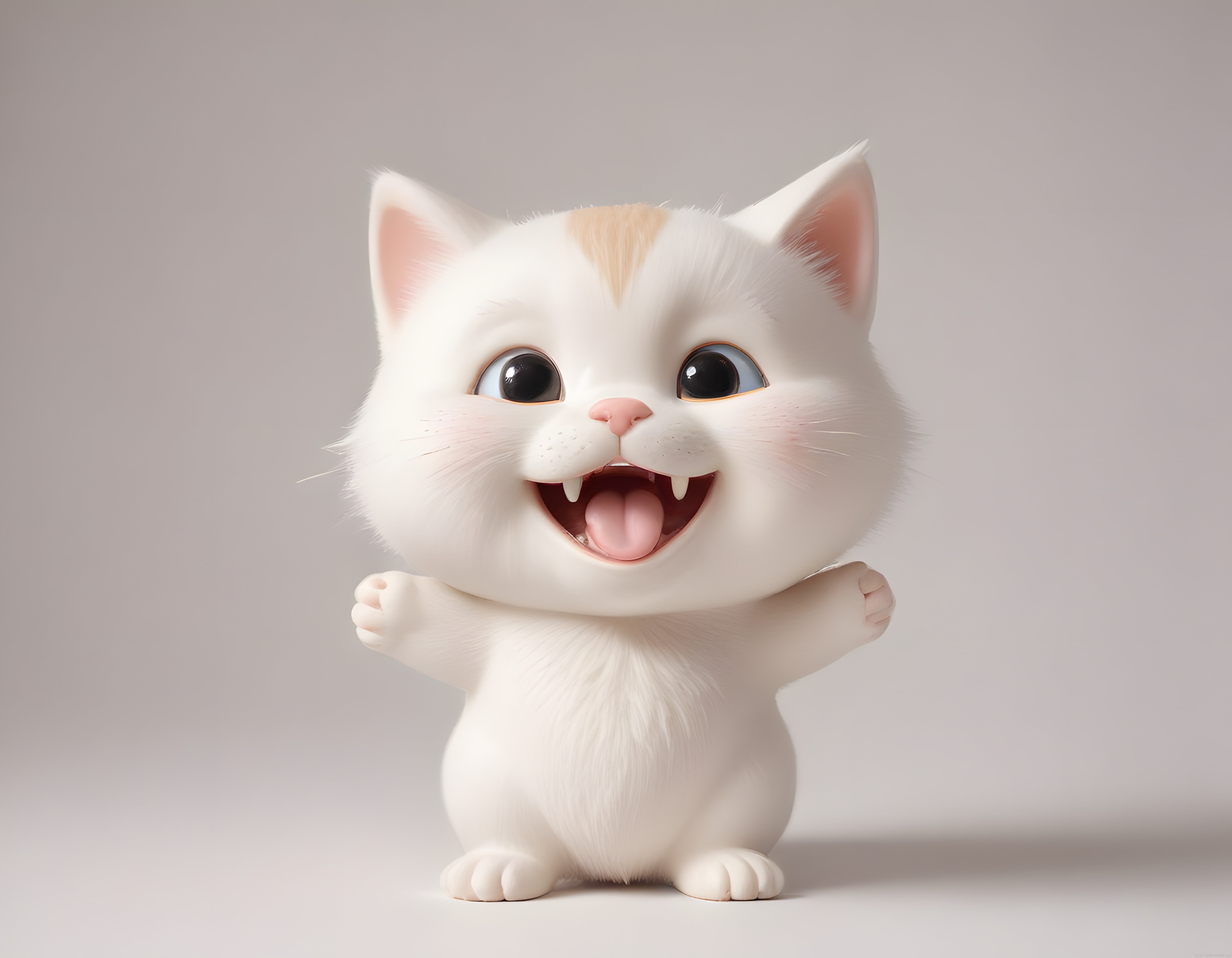 Mutlu 3D Kedi Yavrusu: Sevimli Animasyon Karakteri ve İfade Dolu Tasarım