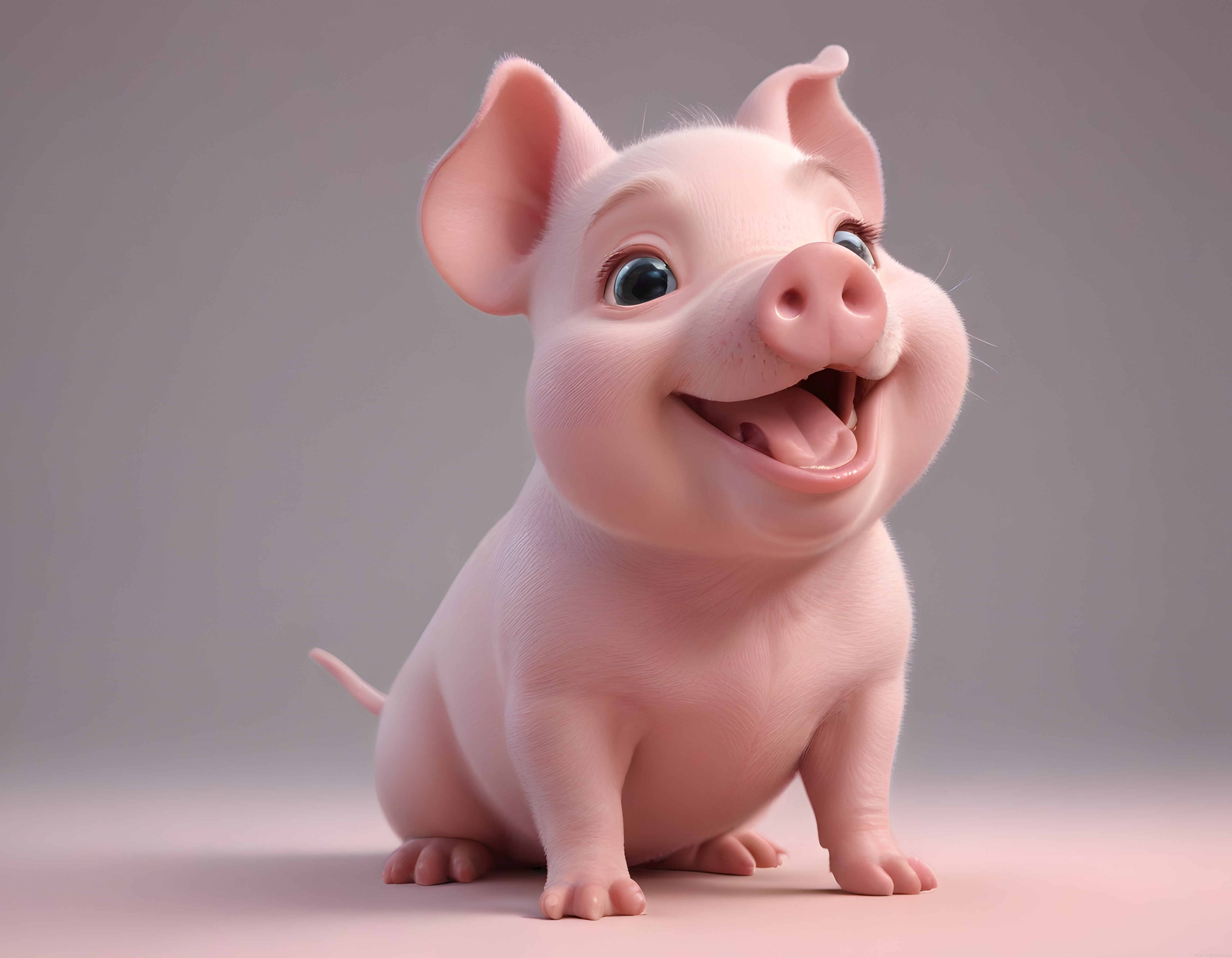 Mutlu Sevimli Pembe Domuzcuk: 3D Animasyonlu Karakter Tasarımı