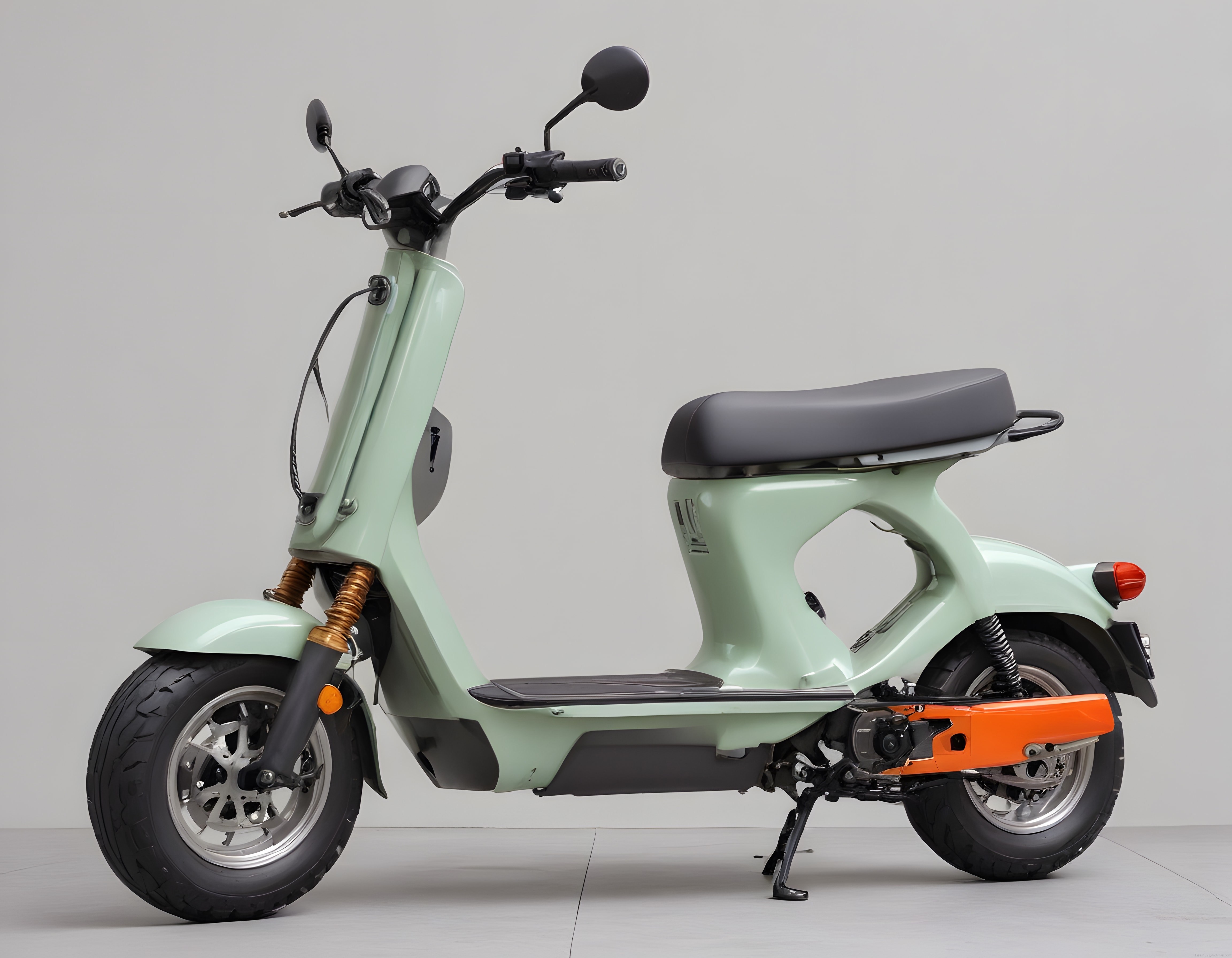 Nane Yeşili Retro Elektrikli Scooter: Şehir Ulaşımının Şık ve Kompakt Hali
