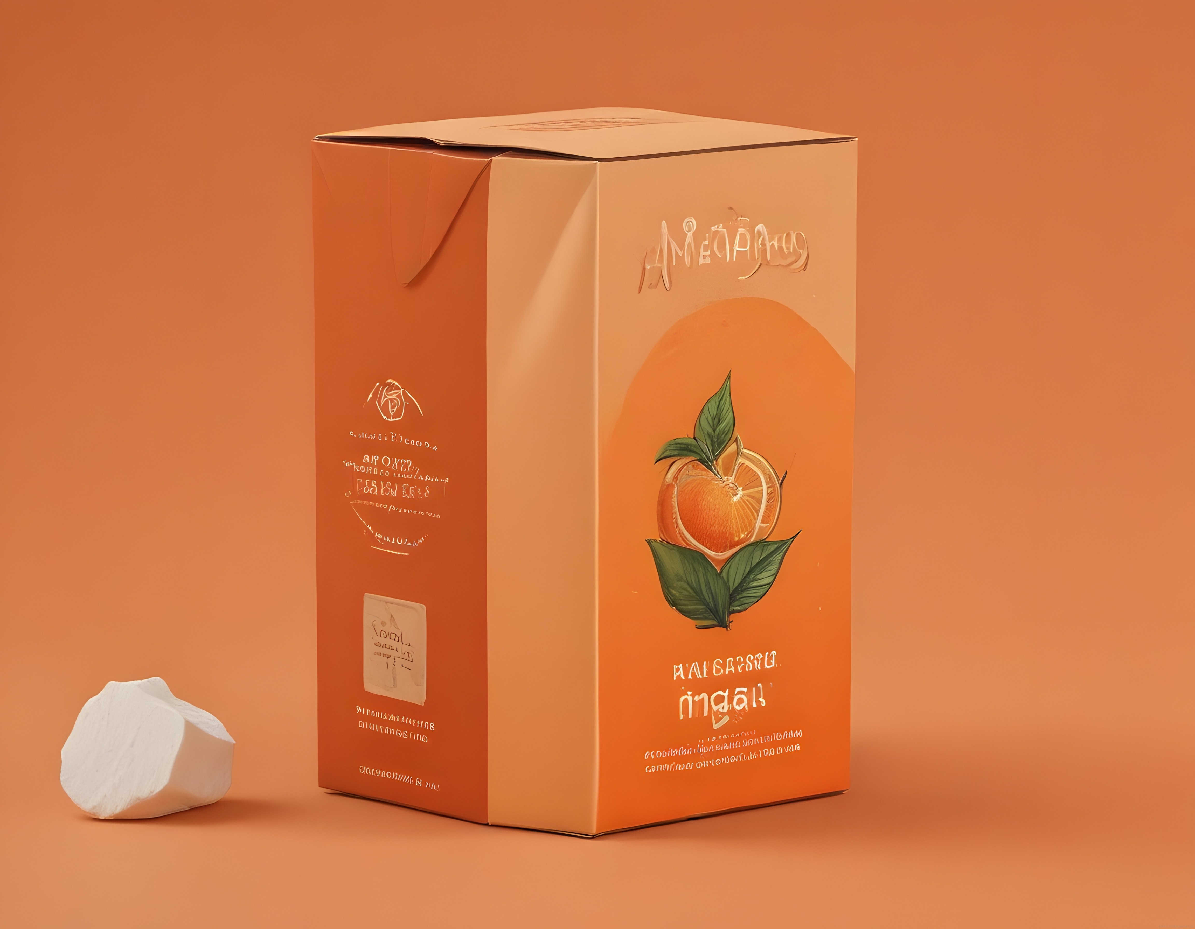 Narenciye ambalaj tasarımı, turuncu kutu ve minimalist ürün konsepti