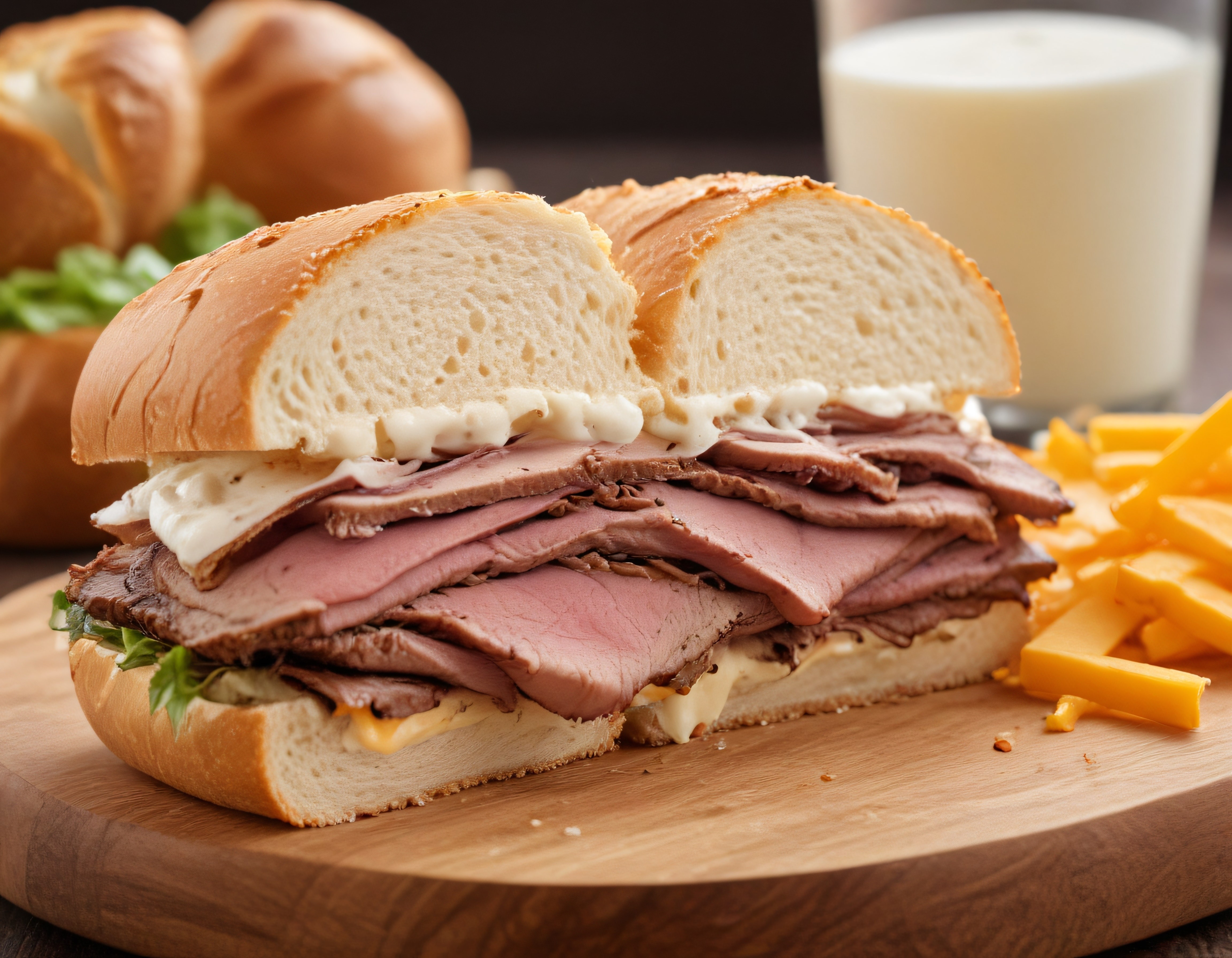Nefis Bol Katmanlı Rosbifli ve Cheddar Peynirli Sandviç Tarifi