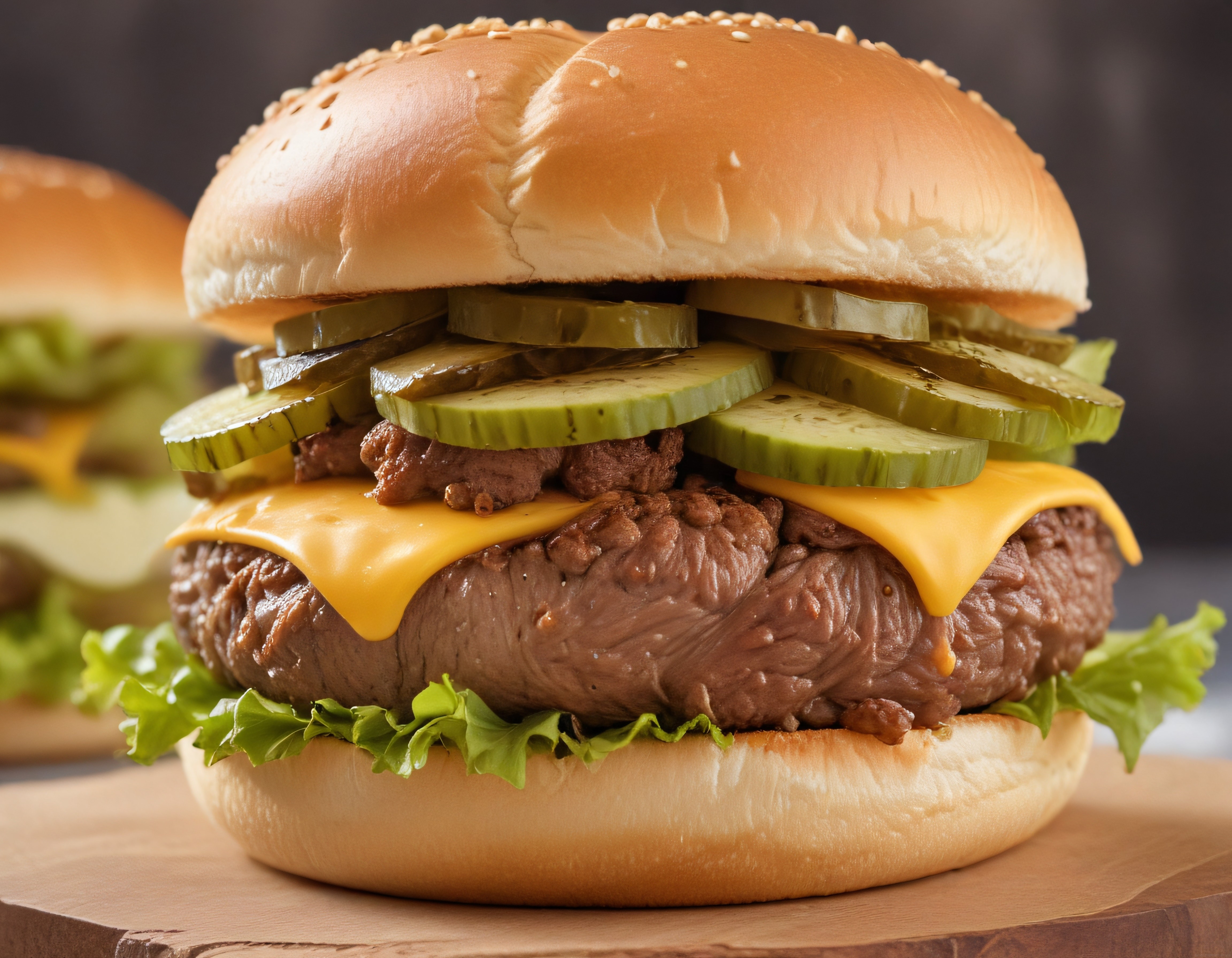Nefis Cheddarlı Bol Turşulu ve Marullu Izgara Cheeseburger Tarifi