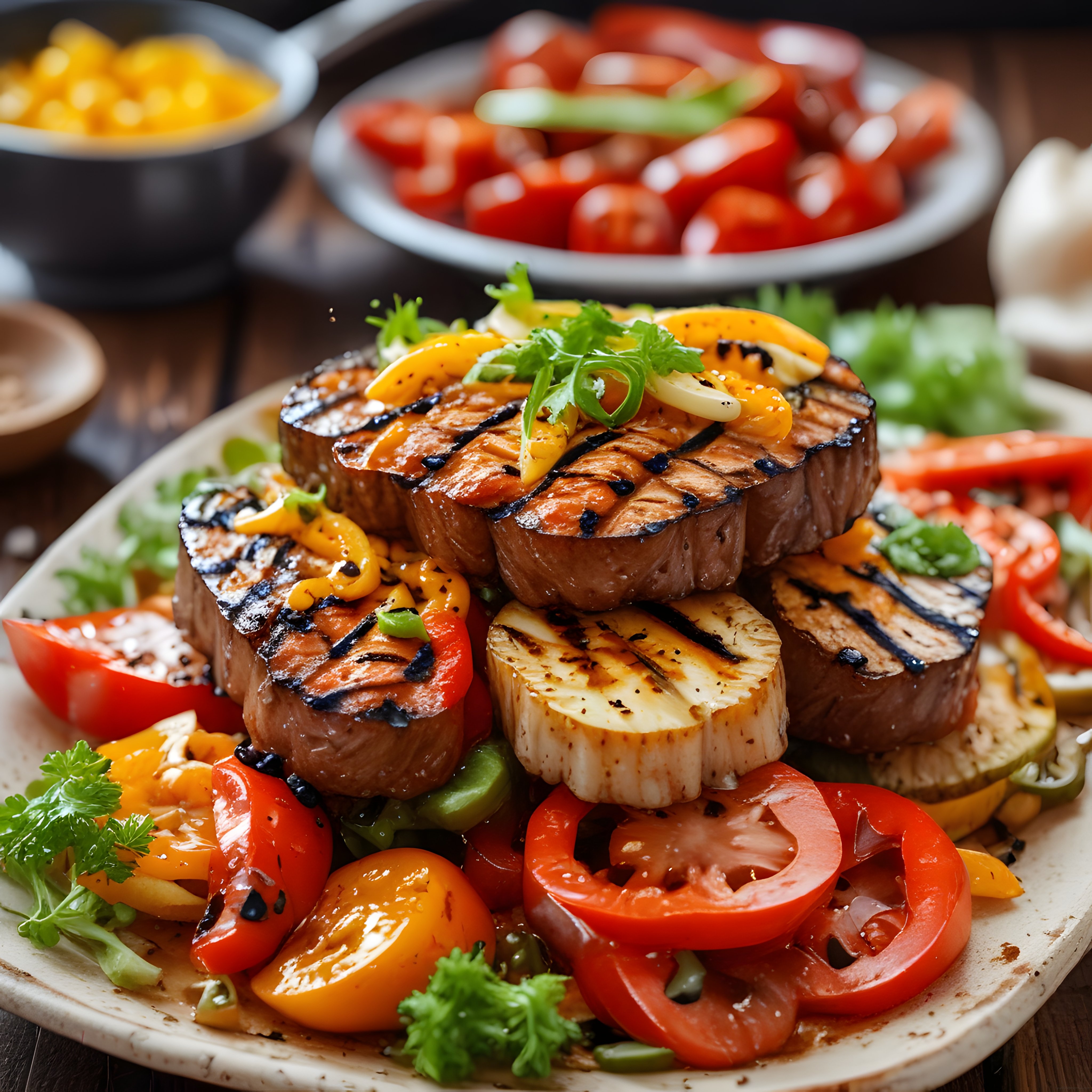 Nefis Izgara Sebzeler: Patlıcan Biber Domates ile Sağlıklı Barbekü Tabağı