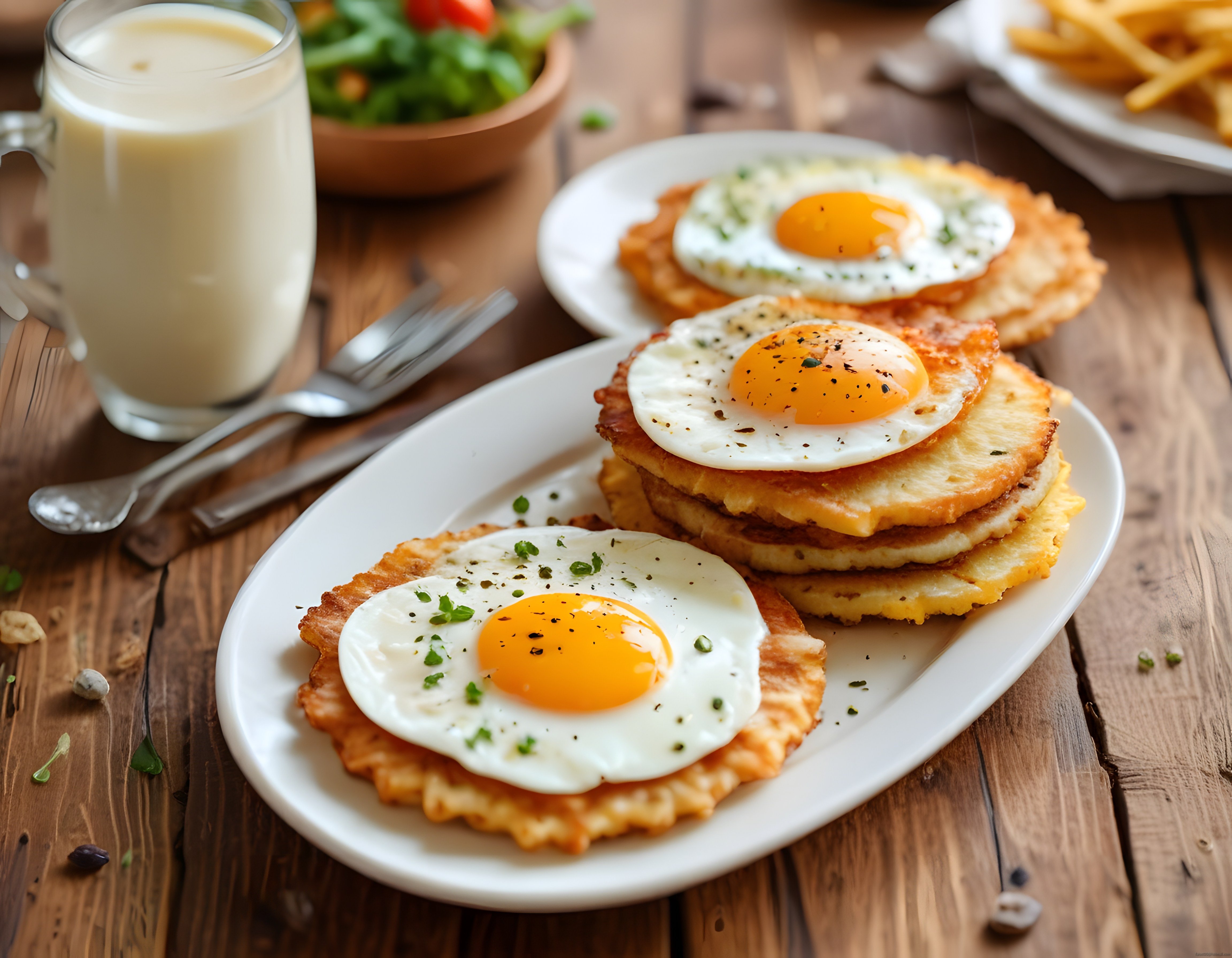 Nefis Kahvaltı Tabağı: Kıtır Patates Tostu ve Sahan Yumurtalı Leziz Sunum