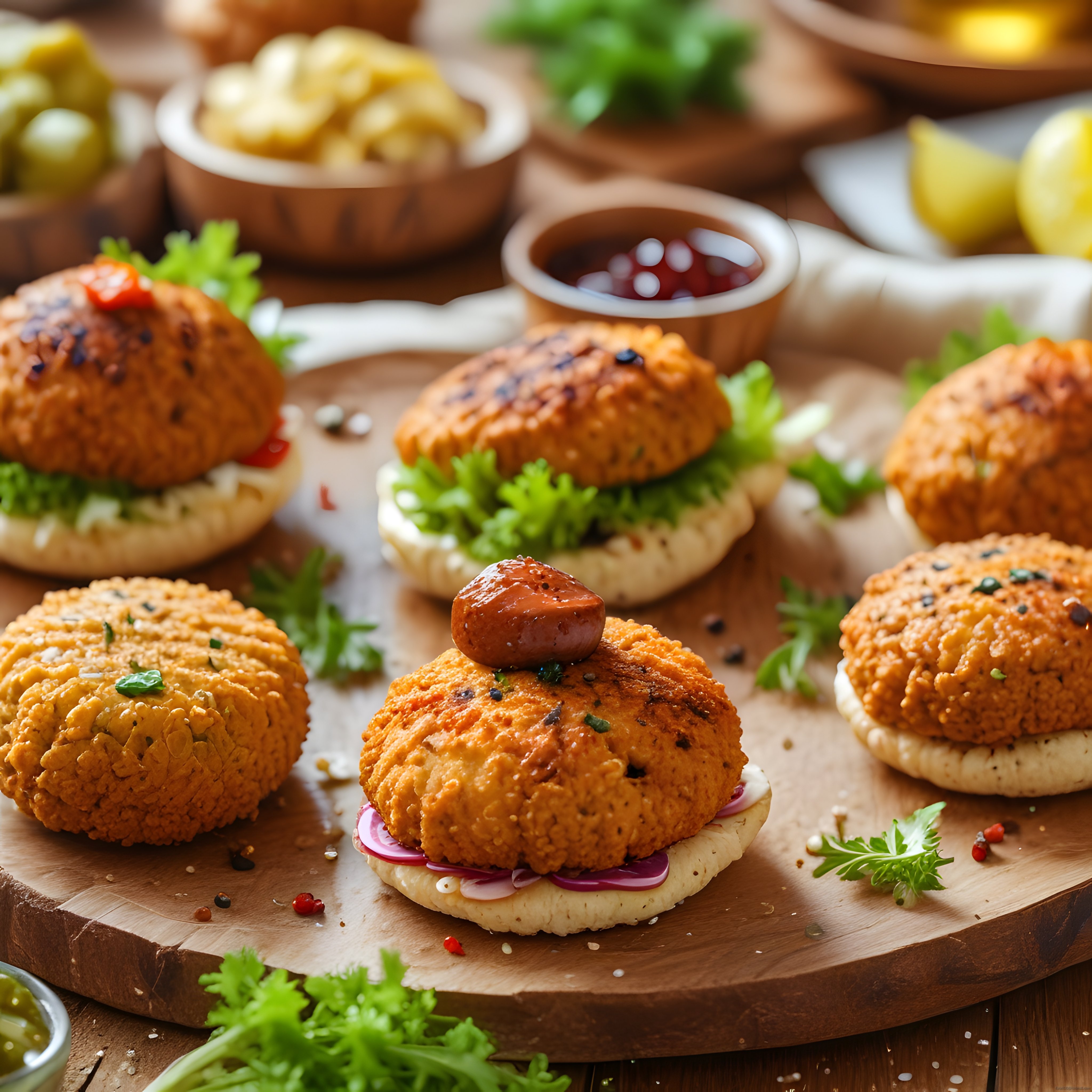 Nefis Mini Köfte Burgerler ve Soslarla Davet Sofralarına Uygun Sunum