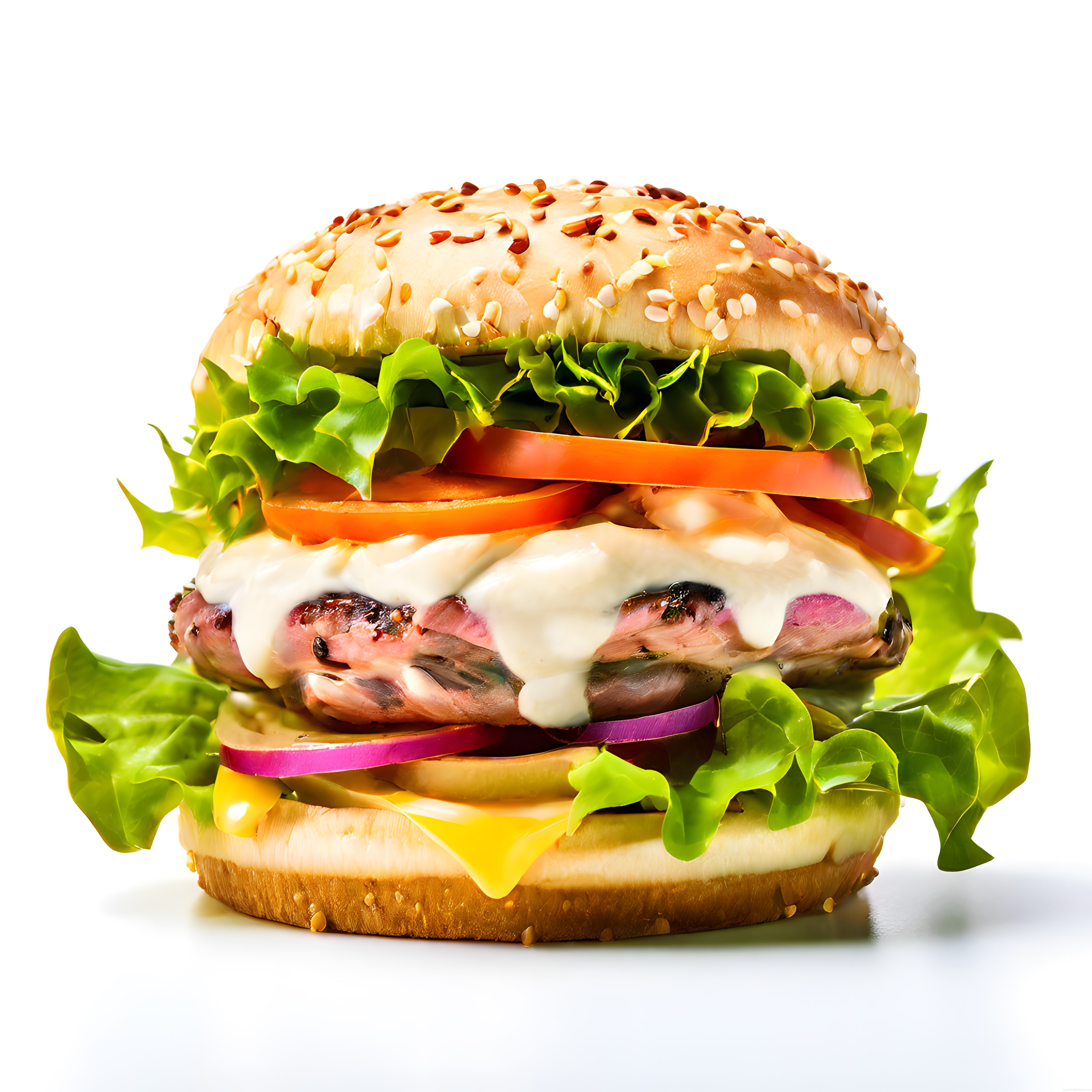 Nefis Somon Burger: Susamlı Ekmek, Taze Yeşillik ve Krema Sos ile