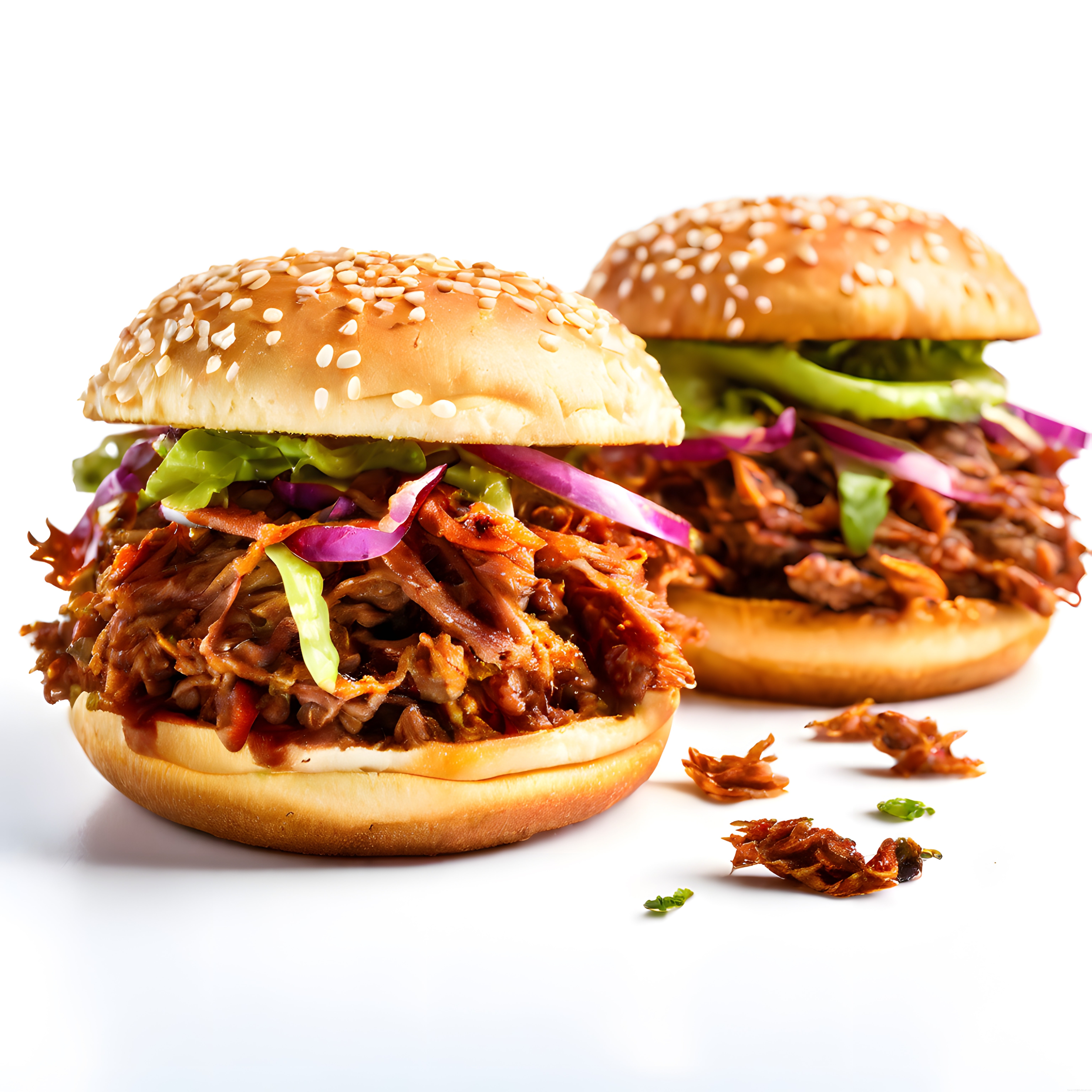 Nefis Soslu Çekilmiş Etli ve Susamlı Ekmek Arası İki Adet Gourmet Burger
