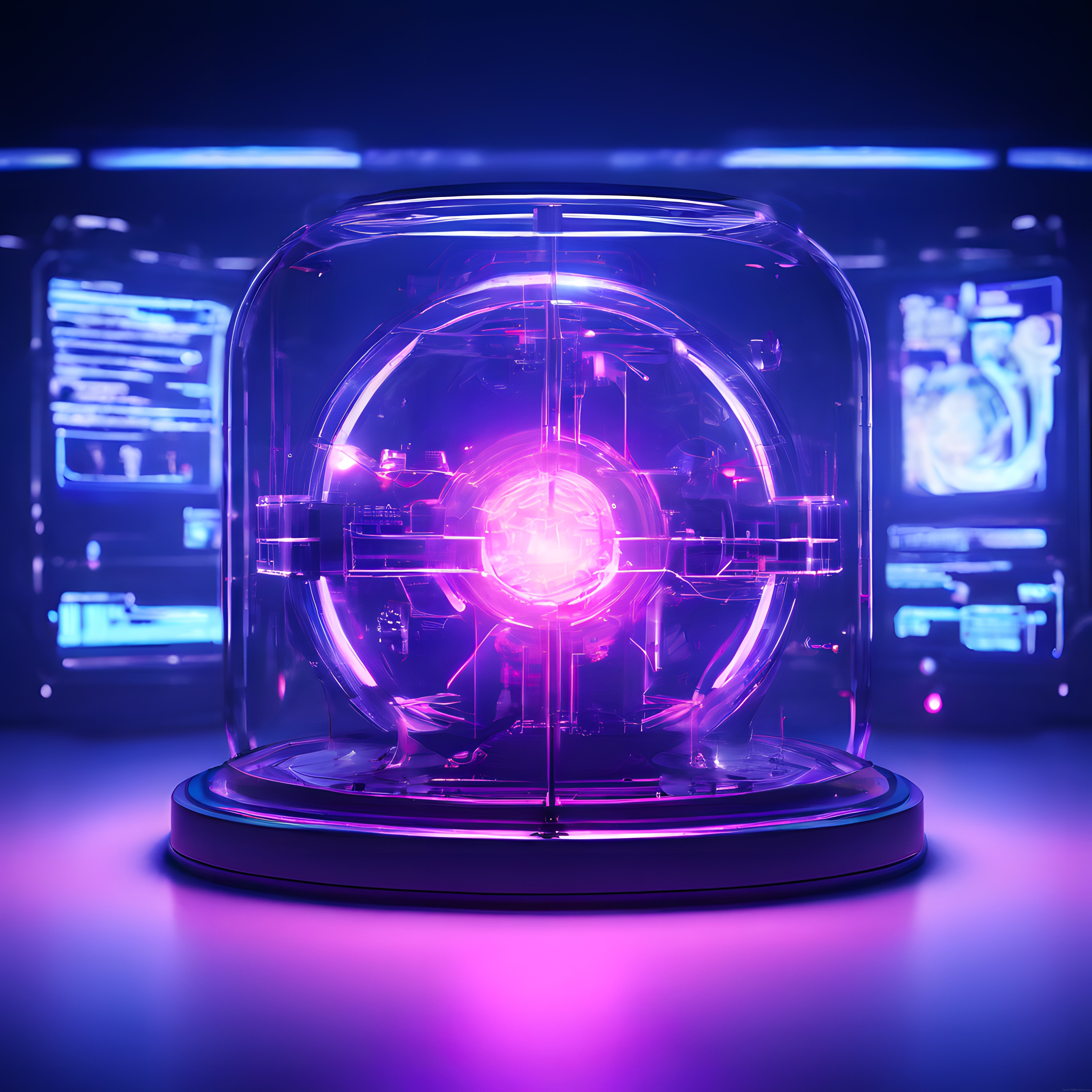 Neon Işıklarla Parlayan Kuantum Çekirdek ve Geleceğin Yapay Zeka Teknolojisi