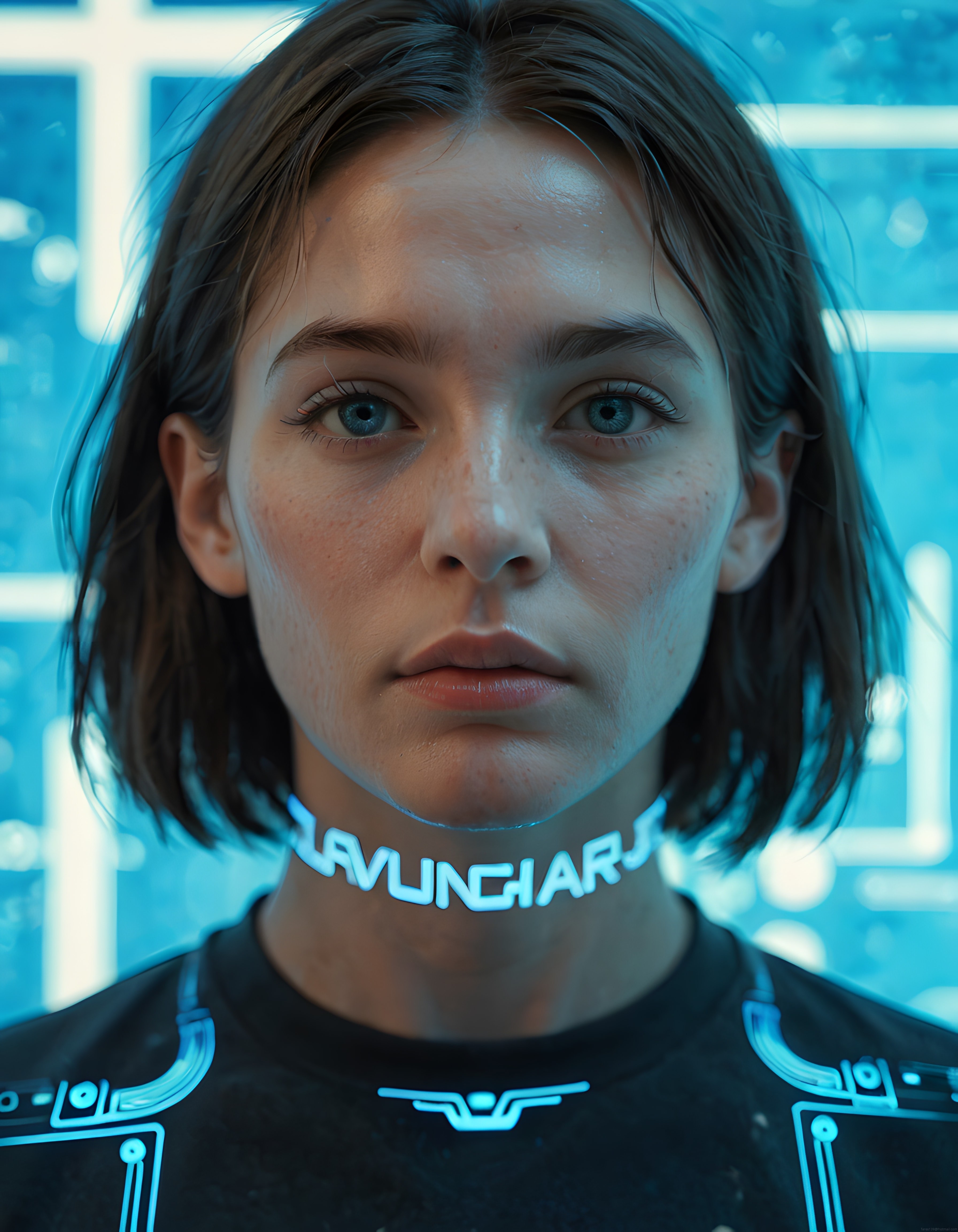 Neon Işıklı Cyberpunk Portre: Geleceğin Dijital Sanatı ve Teknolojik Estetik
