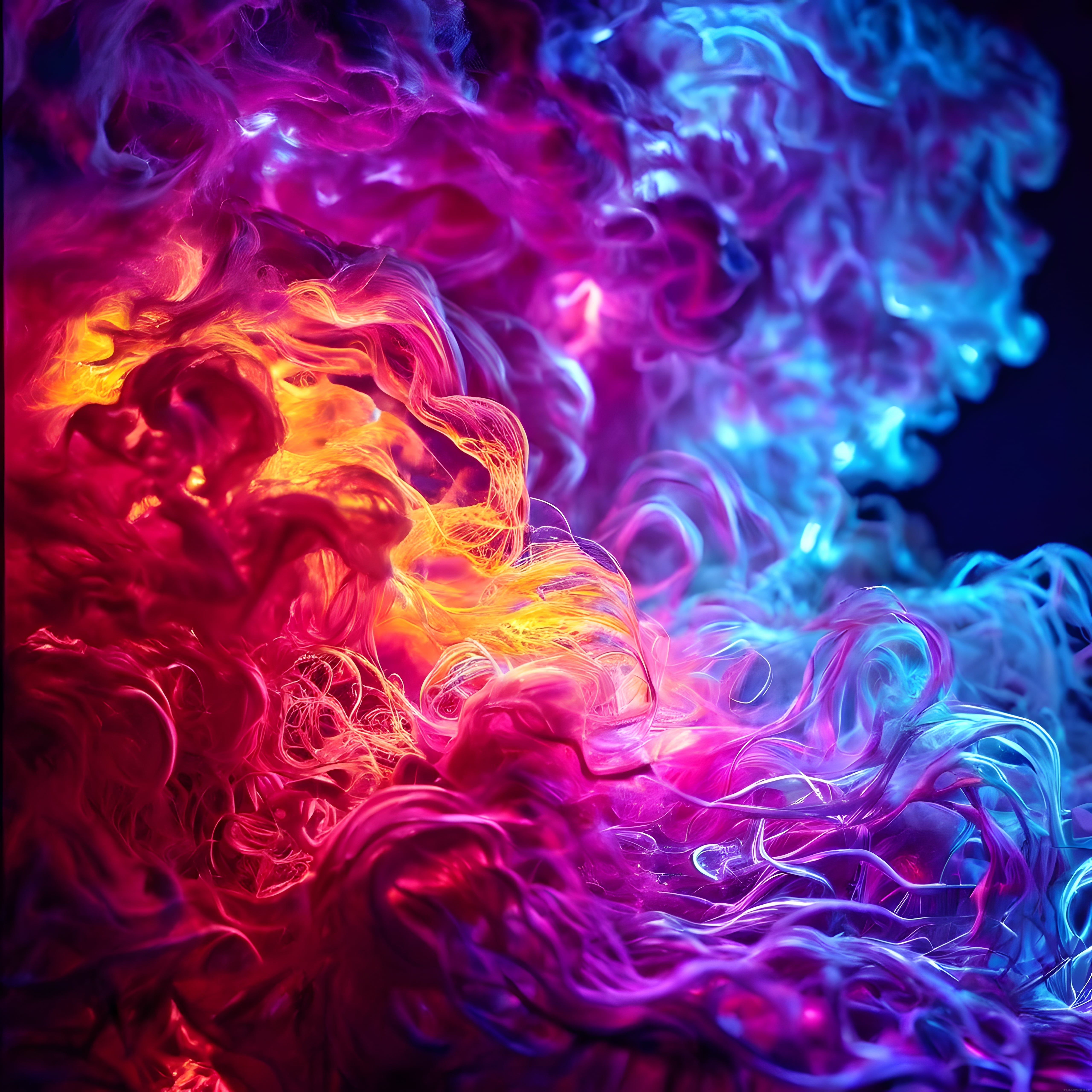 Neon Soyut Dijital Sanat: Enerji Dolu Işıklı Dalgalı ve Büyüleyici Arka Plan