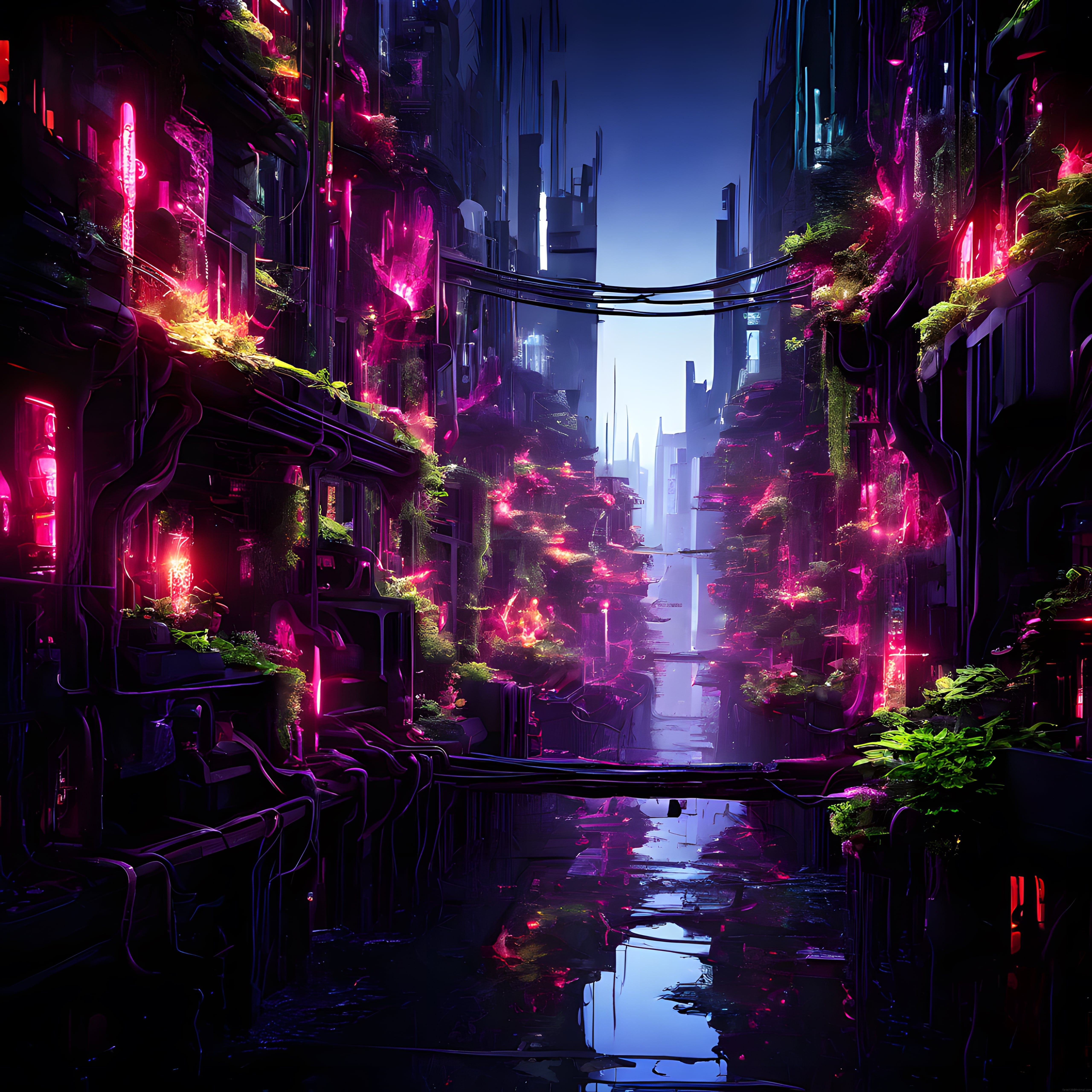 Neonlarıyla Parıldayan Gelecek Şehri: Cyberpunk Dijital Sanat Manzarası