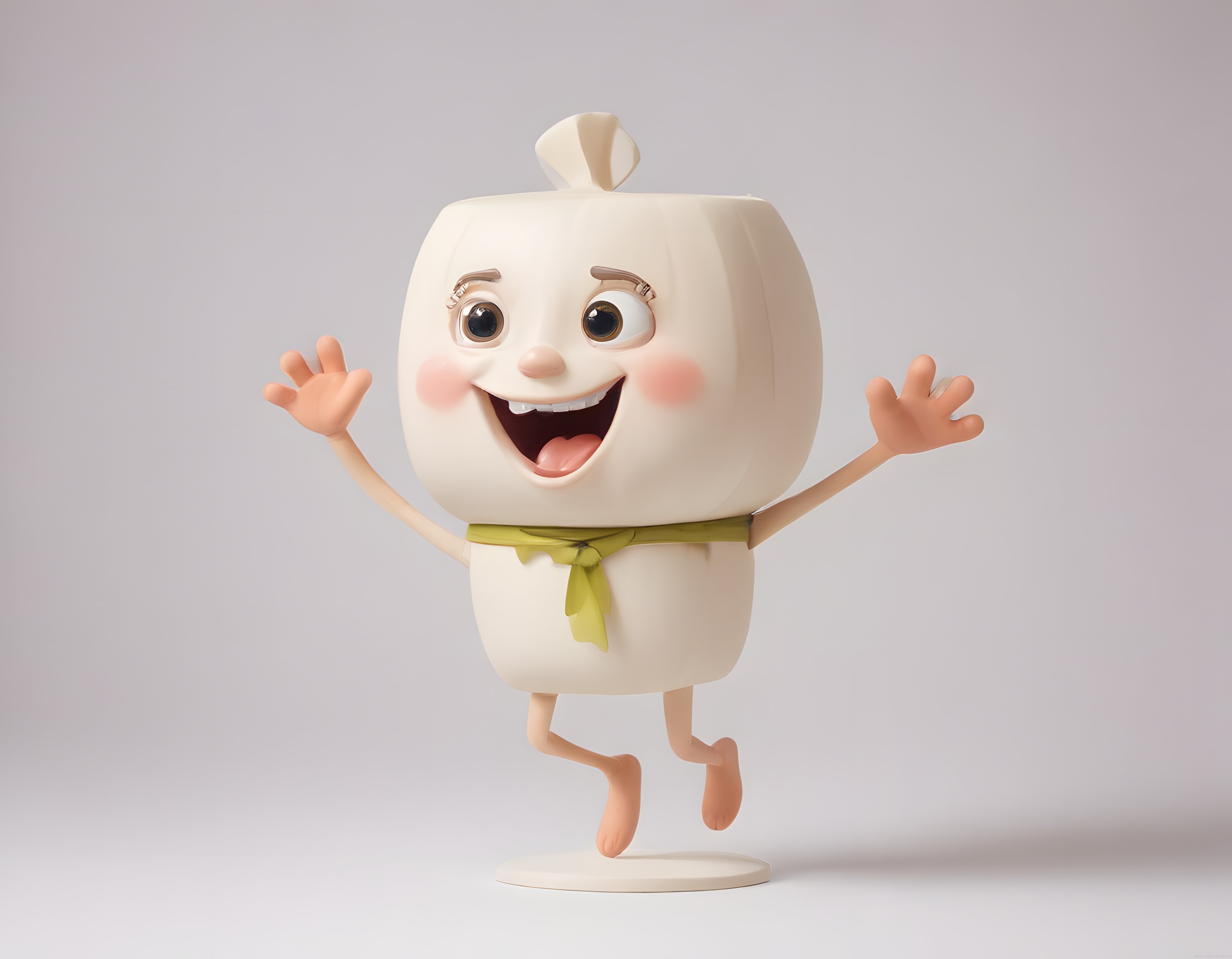 Neşeli 3D Marshmallow Karakter: Sevimli Animasyon Figür ve Oyuncak Tasarımı