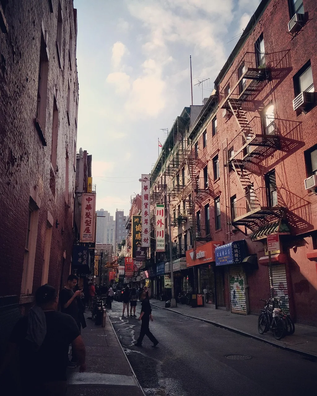 New York Chinatown sokak görüntüsü - şehir manzarası