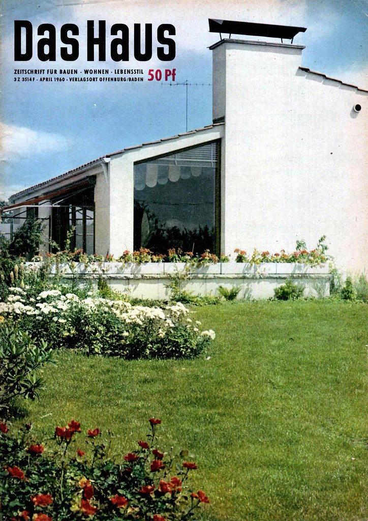 Nisan 1960 Das Haus Dergi Kapağı: Modern Bahçeli Villa ve Renkli Peyzaj