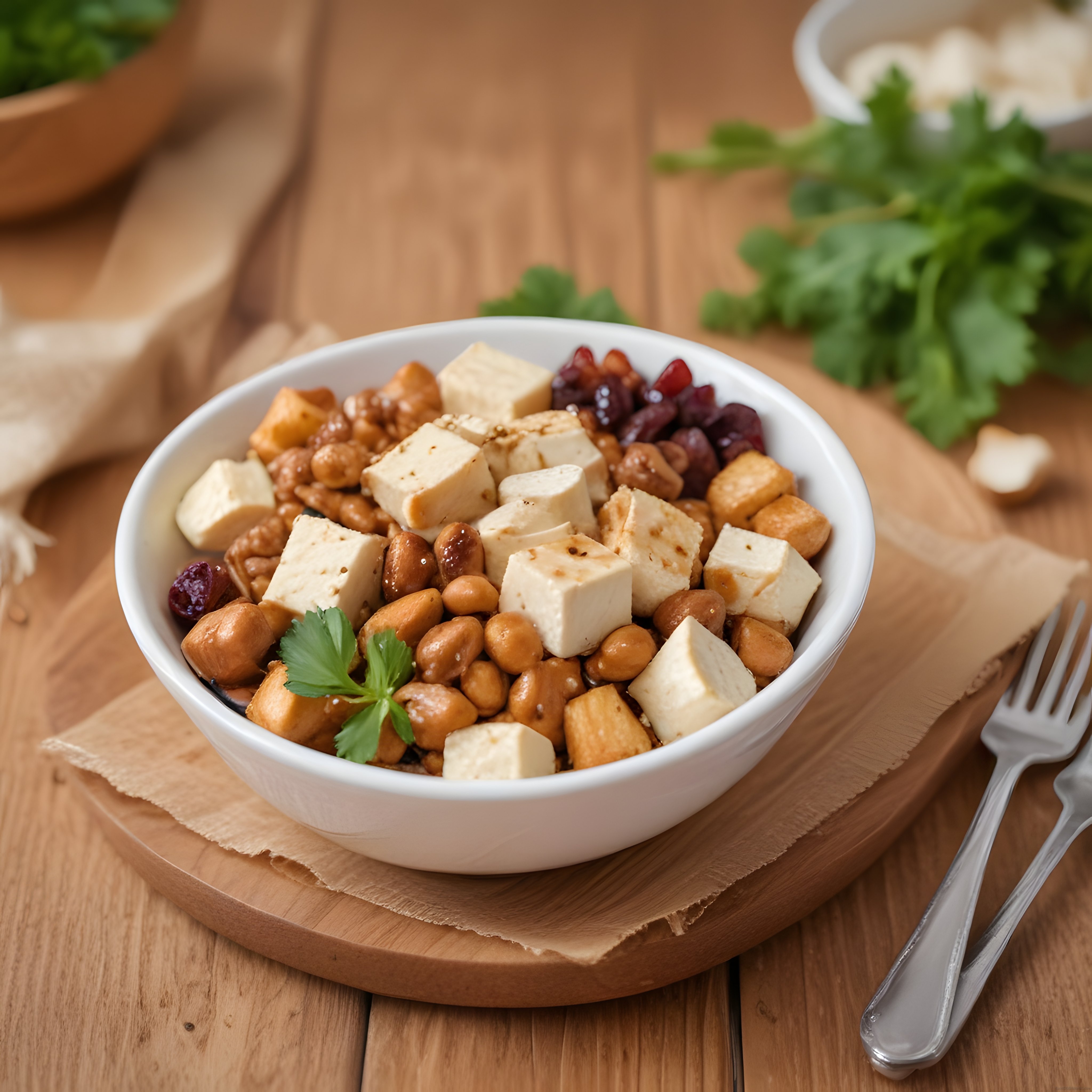 Nohut, Beyaz Peynir ve Kuru Üzümlü Besleyici Kase Salata Tarifi