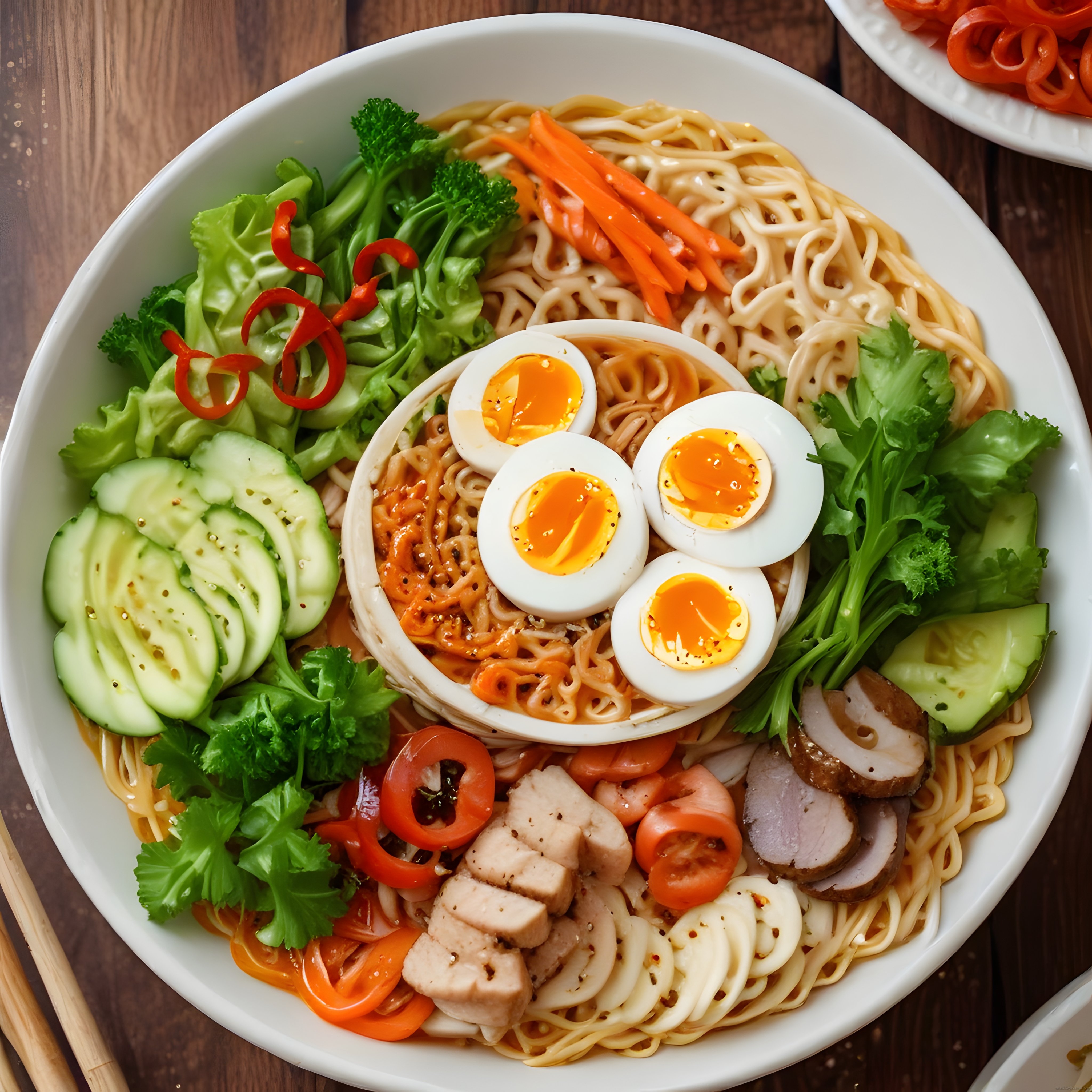 Noodle Kase: Sebzeli, Yumurtalı ve Tavuklu Sağlıklı Asya Yemeği