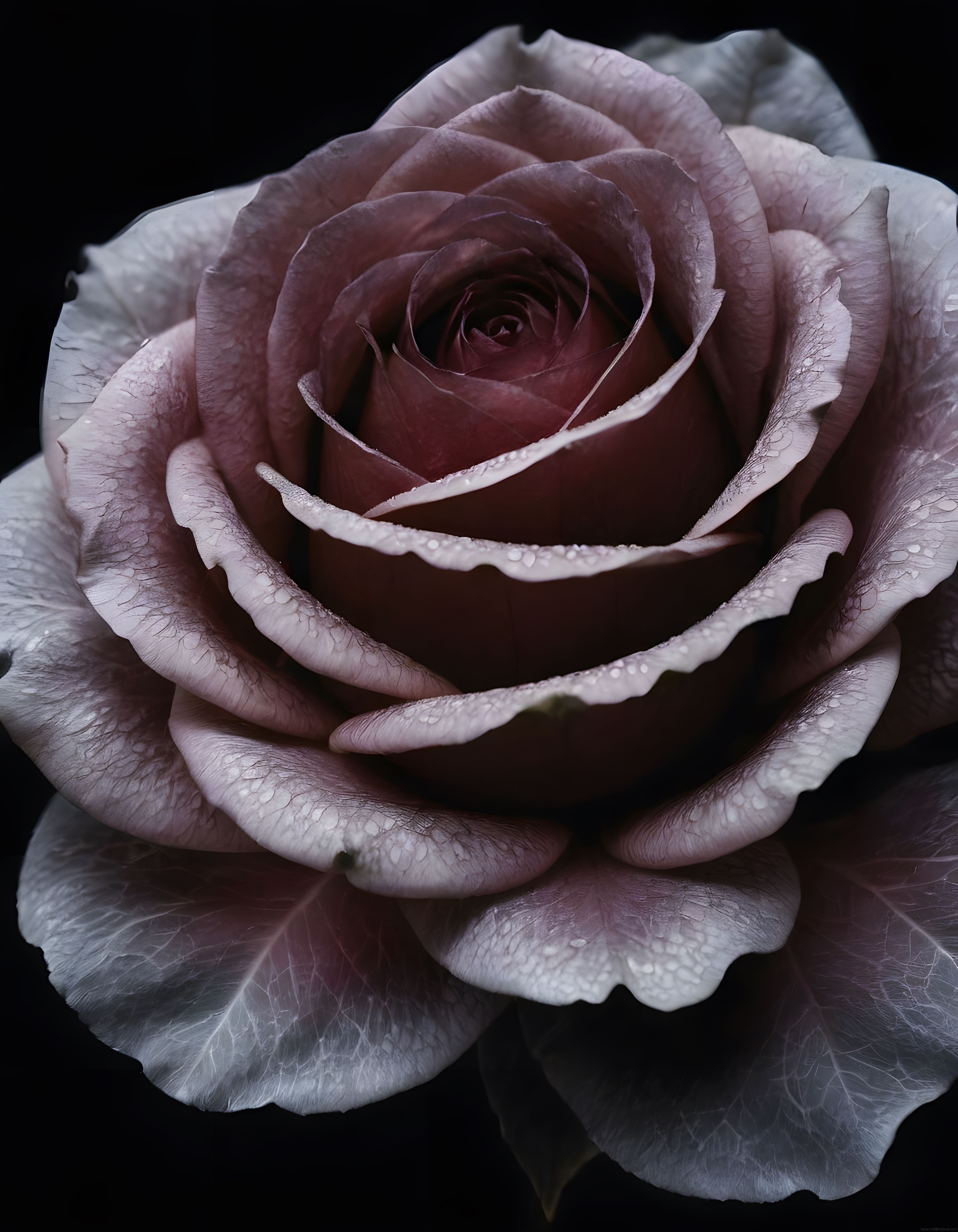 Nostaljik Atmosferde Damlacıklarla Süslenmiş Solgun Pembe Gül Fotoğrafı