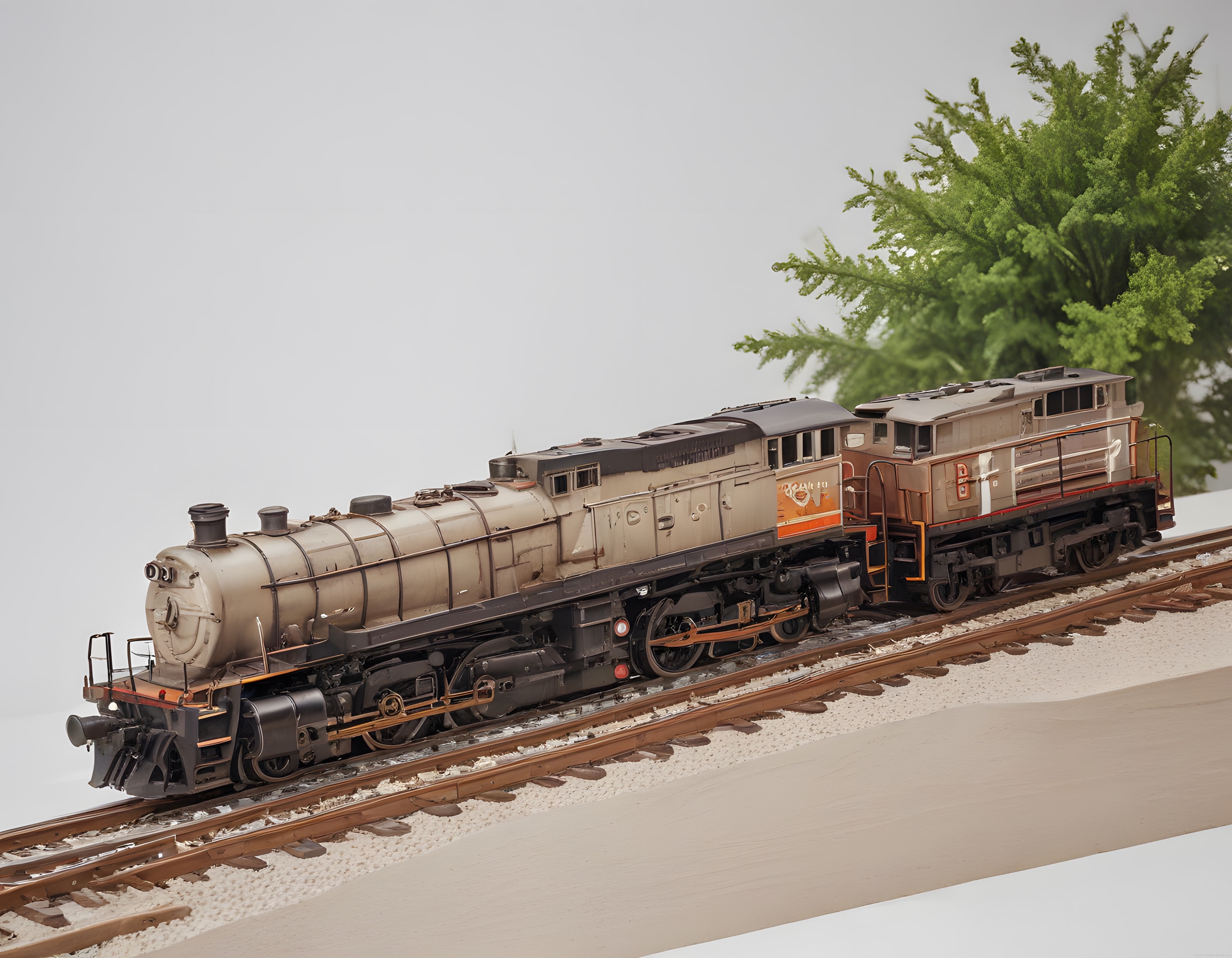 Nostaljik Buharlı Lokomotif Modeli ve Detaylı Vagonlu Tren Maketi