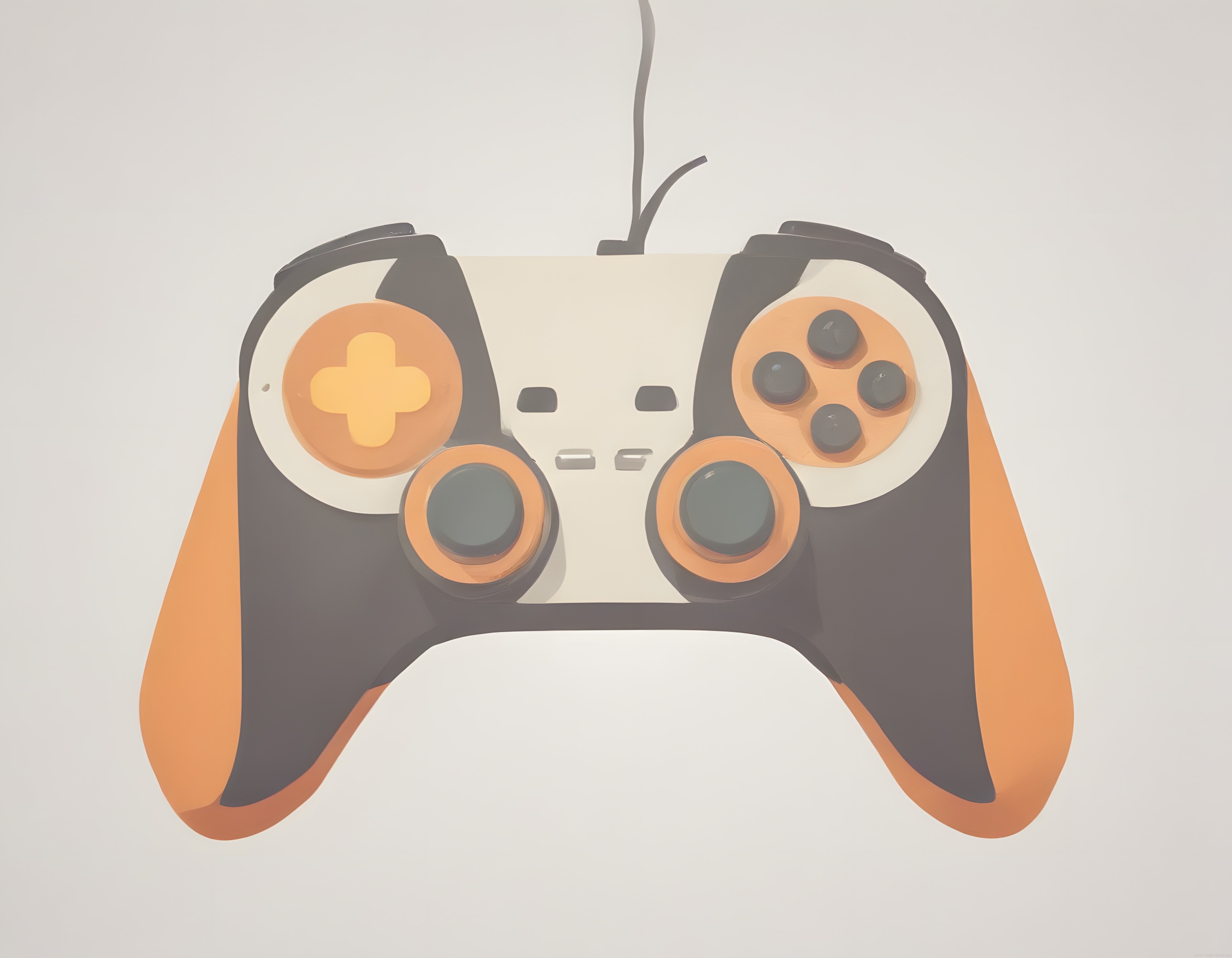 Nostaljik Kablolu Oyun Kolu: Retro Tarzda Minimalist Oyuncu Kontrolcüsü