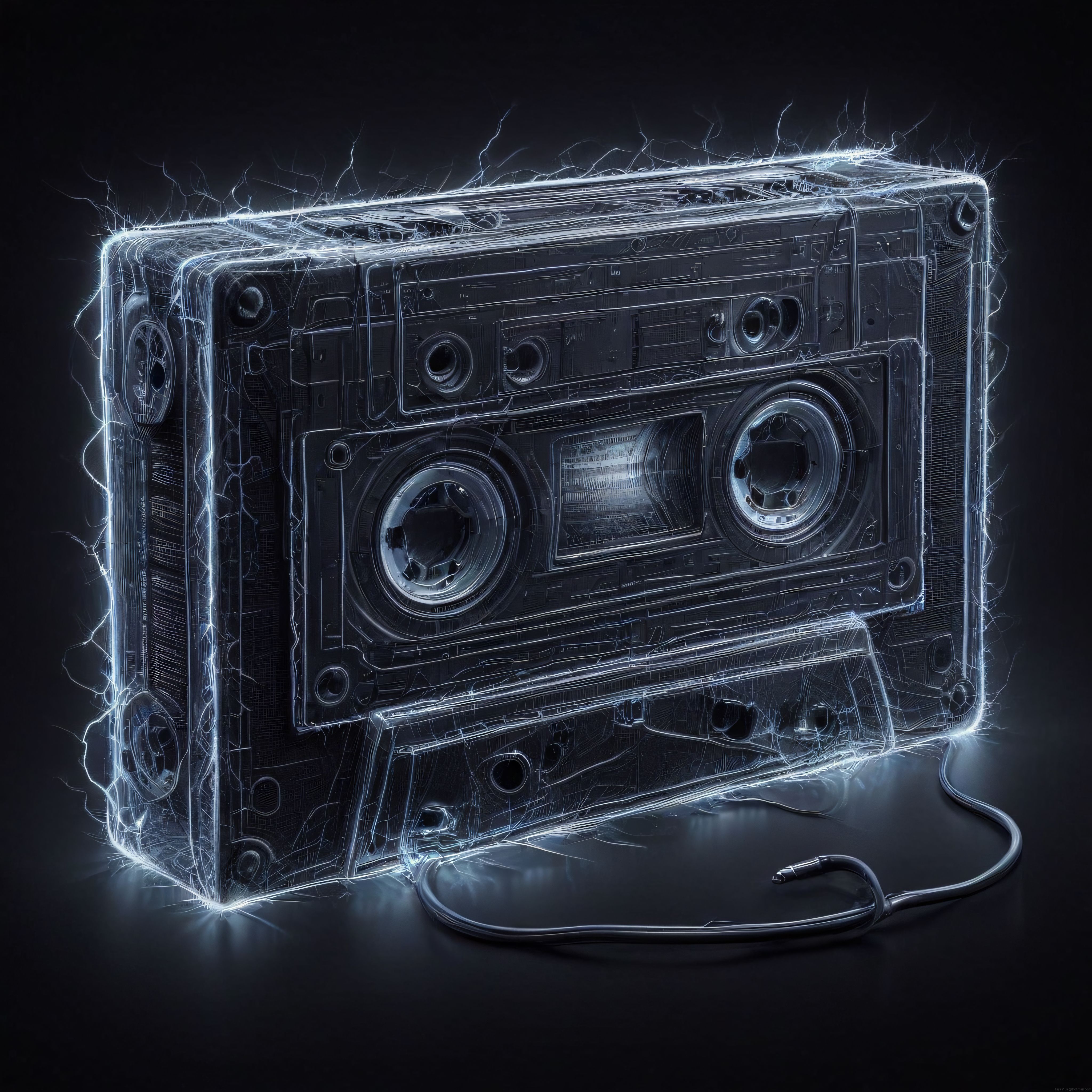 Nostaljik Kasetçaların Işıltılı Dijital Yorumu: Retro Müzik ve X-Ray Sanatı