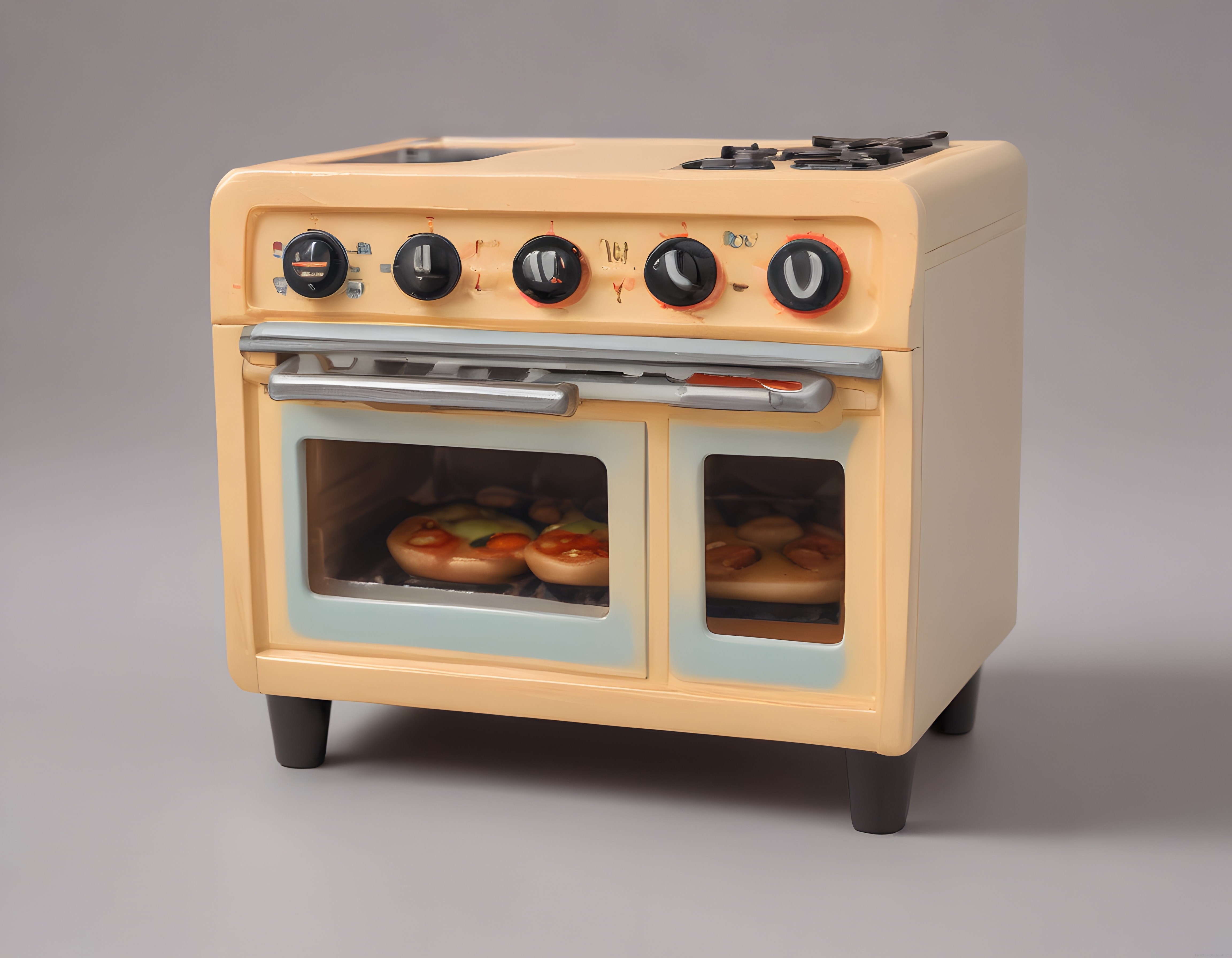 Nostaljik krem fırında pizza lezzeti ve retro mutfak atmosferi