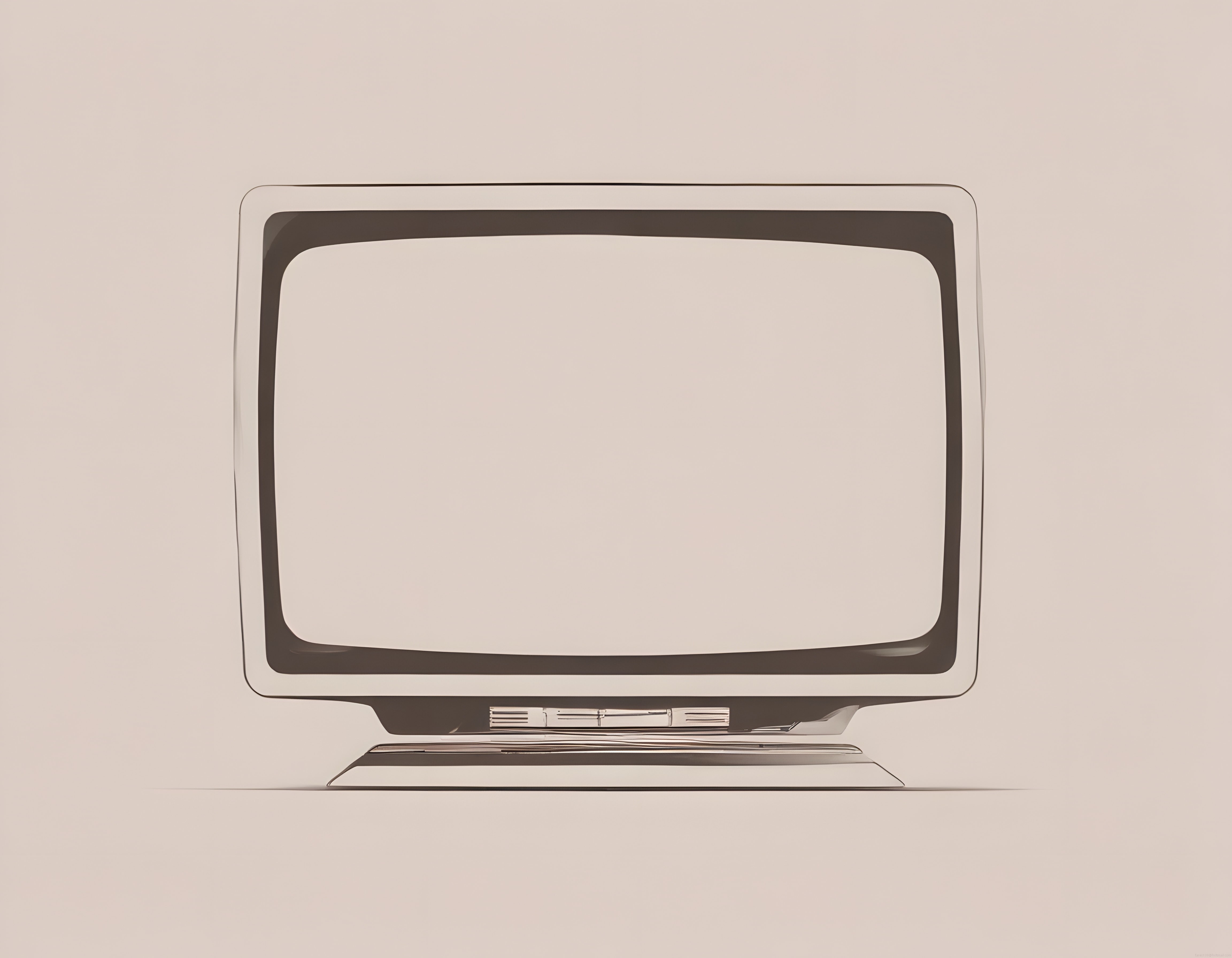 Nostaljik Krem Rengi CRT Monitör: Retro Teknoloji ve Minimalist Tasarım