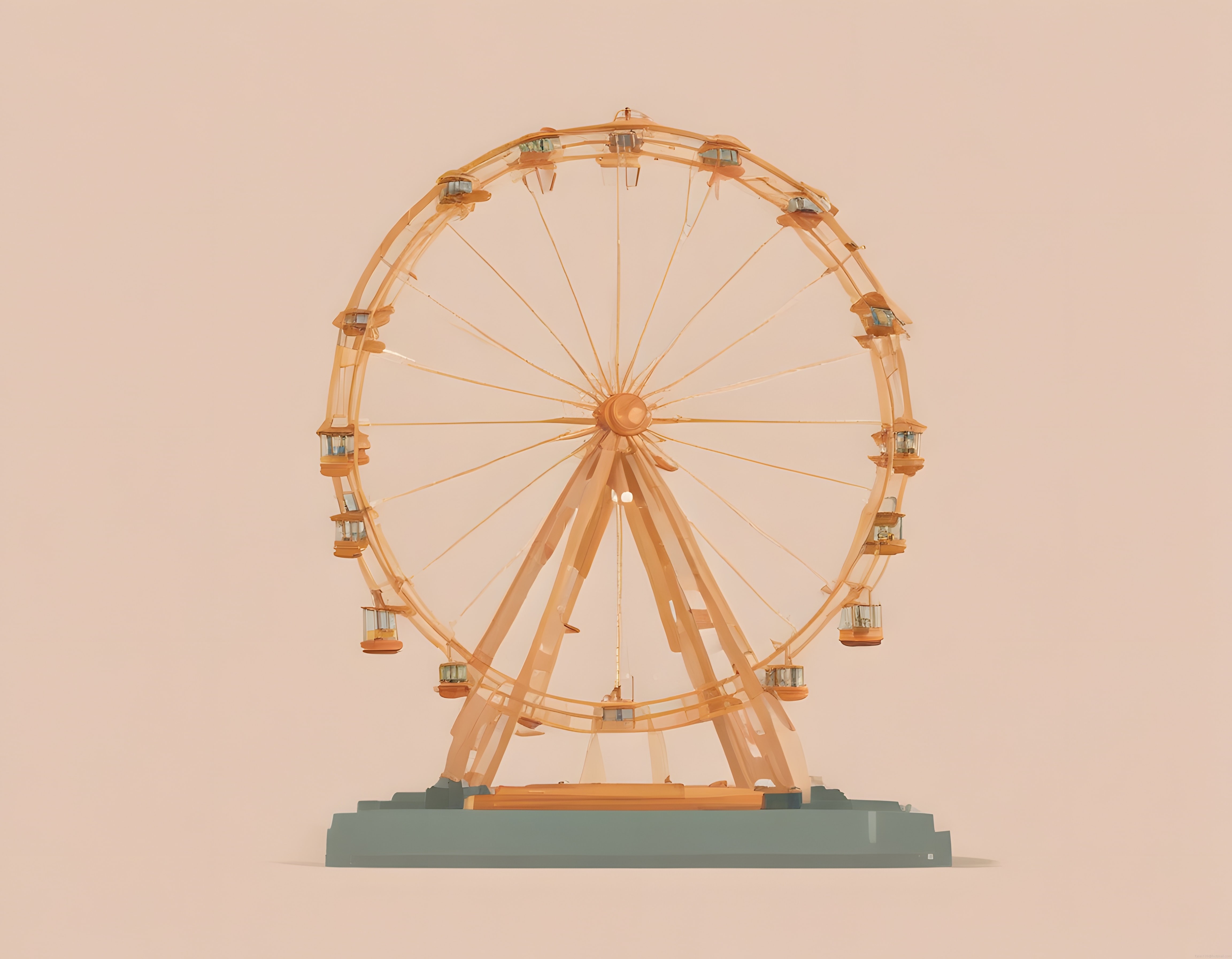 Nostaljik Lunaparkın Modern Yorumu: Şeffaf Amber Dönme Dolap Tasarımı