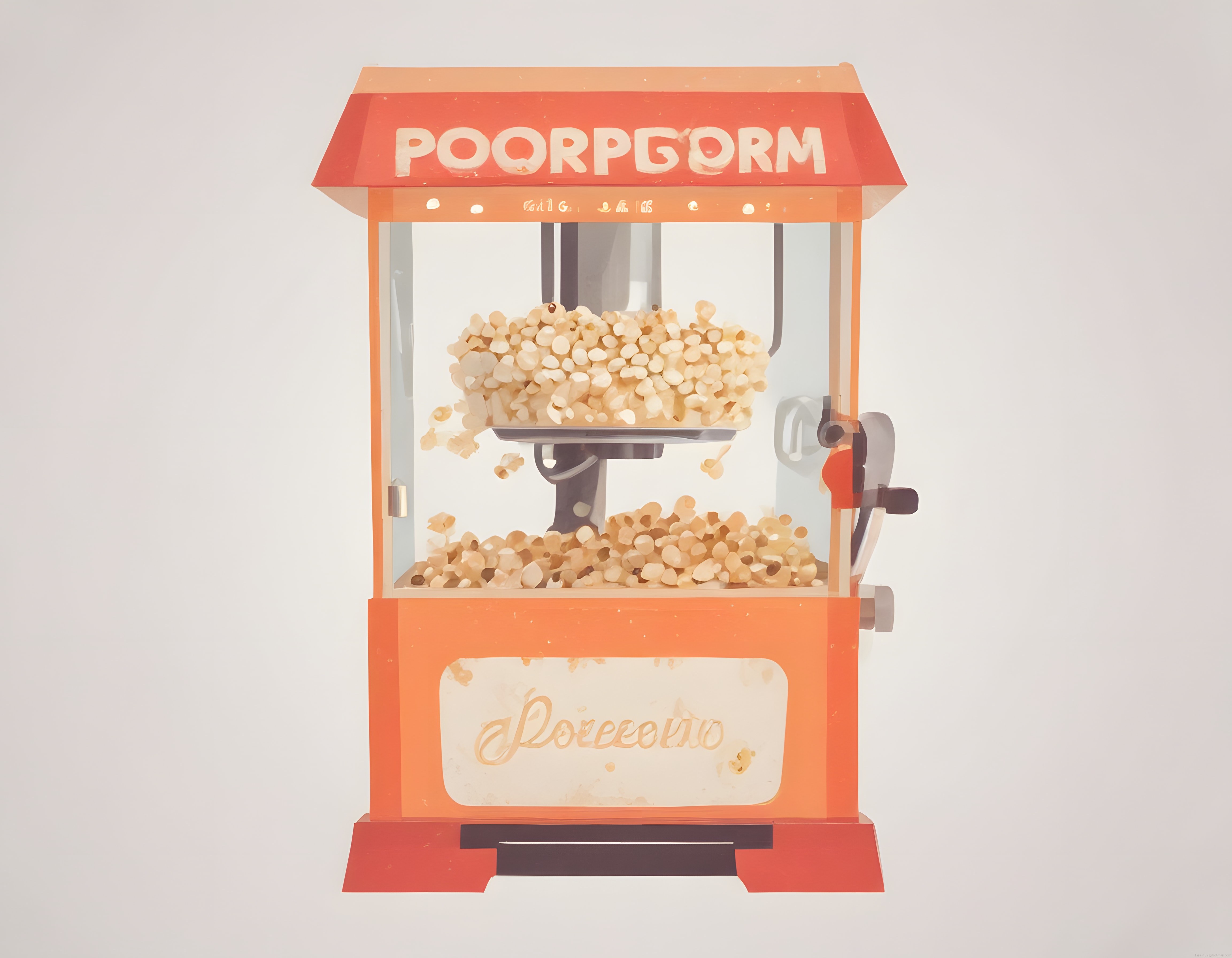 Nostaljik Sinema: Retro Turuncu Popcorn Makinesi ve Taze Patlamış Mısırlar