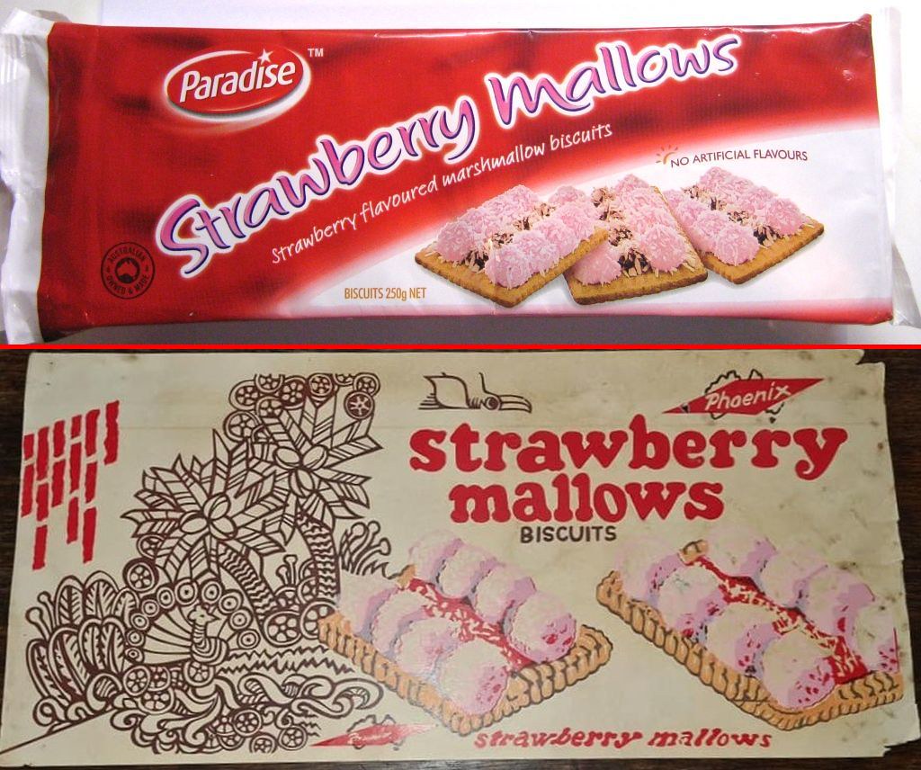 Nostaljik strawberry mallows bisküvi ambalajlarının geçmişten günümüze değişimi