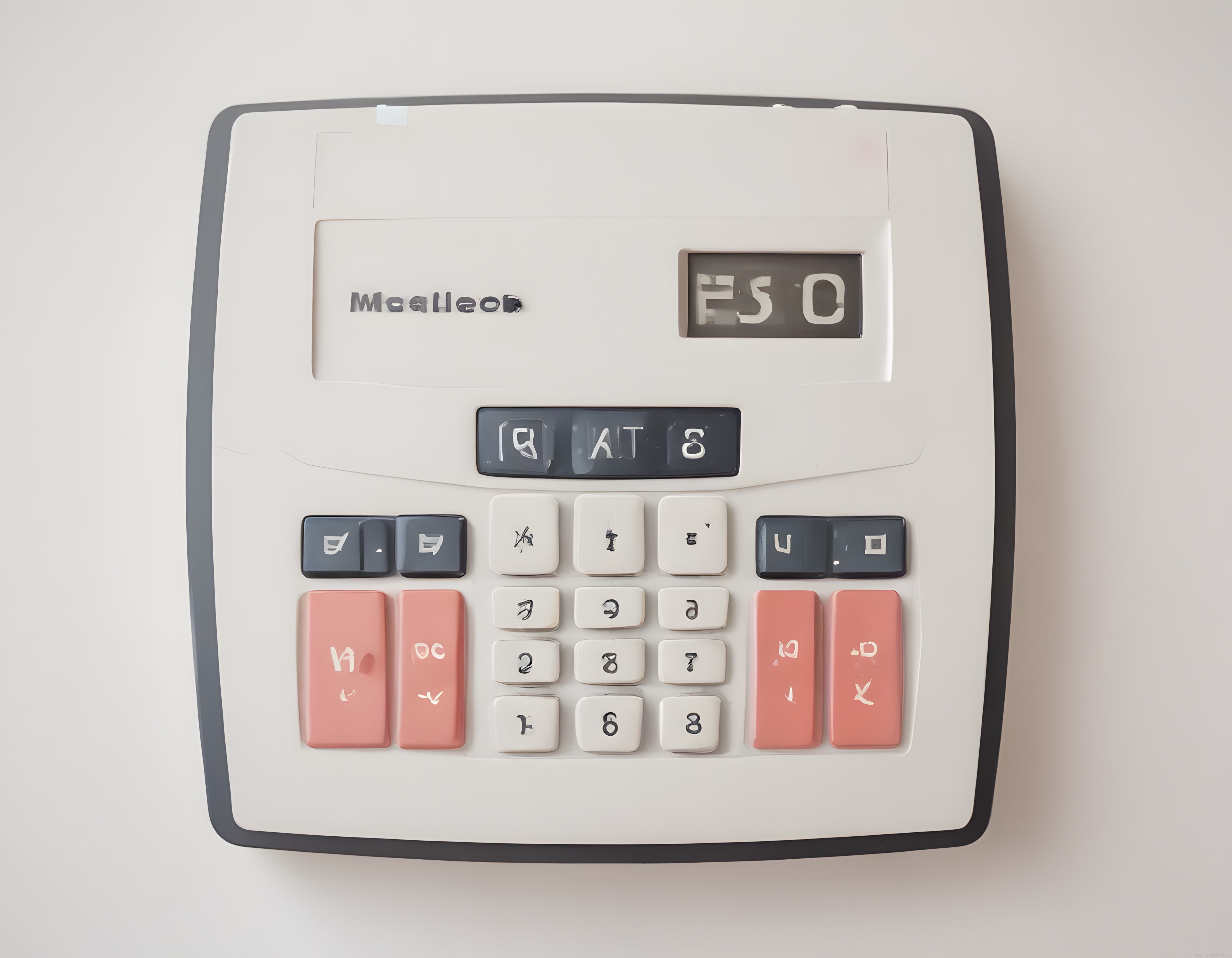 Nostaljik Tasarımlı Pembe Tuşlu Masaüstü Hesap Makinesi ve Minimal Detaylar