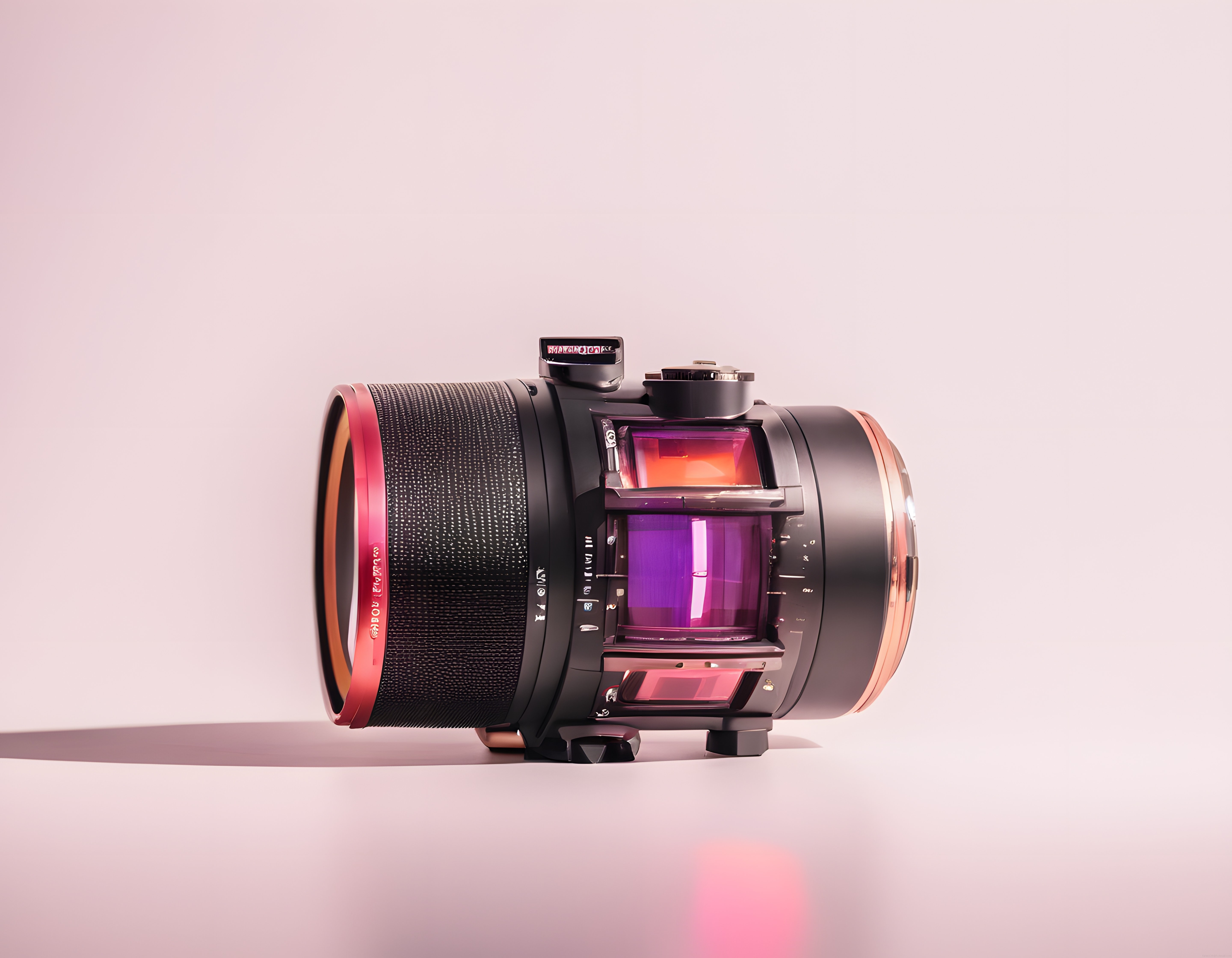Nostaljik ve gelecekçi tarzda optik cihaz ve lens detayları stüdyo çekimi