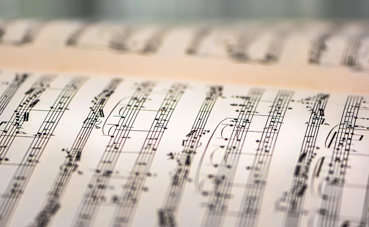 Nota sayfası yakın çekim - klasik müzik Nota sayfası yakın çekim - klasik müzik