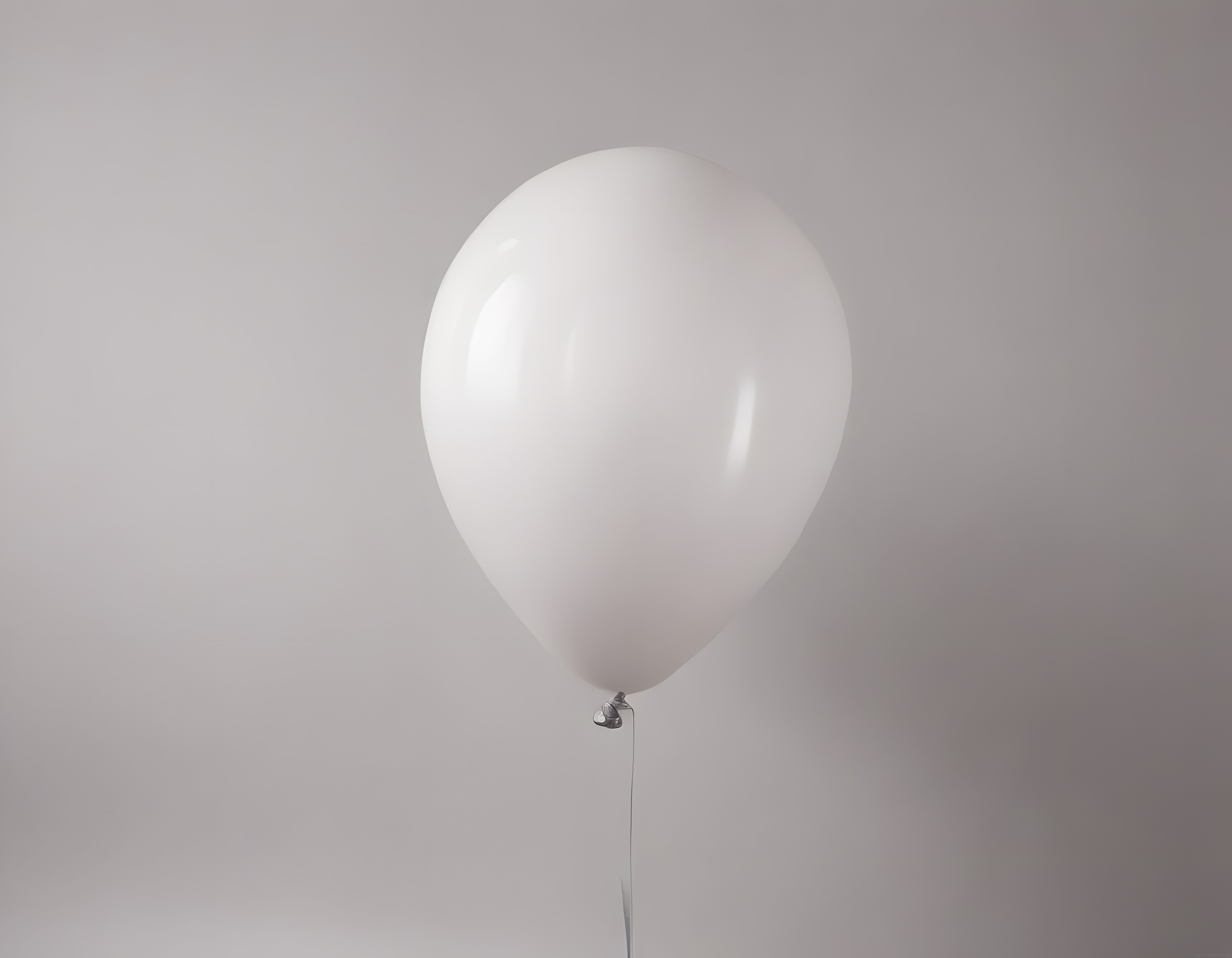 Nötr Arka Planda Gümüş İpli Parlak Beyaz Balon Minimalist Stüdyo Görseli