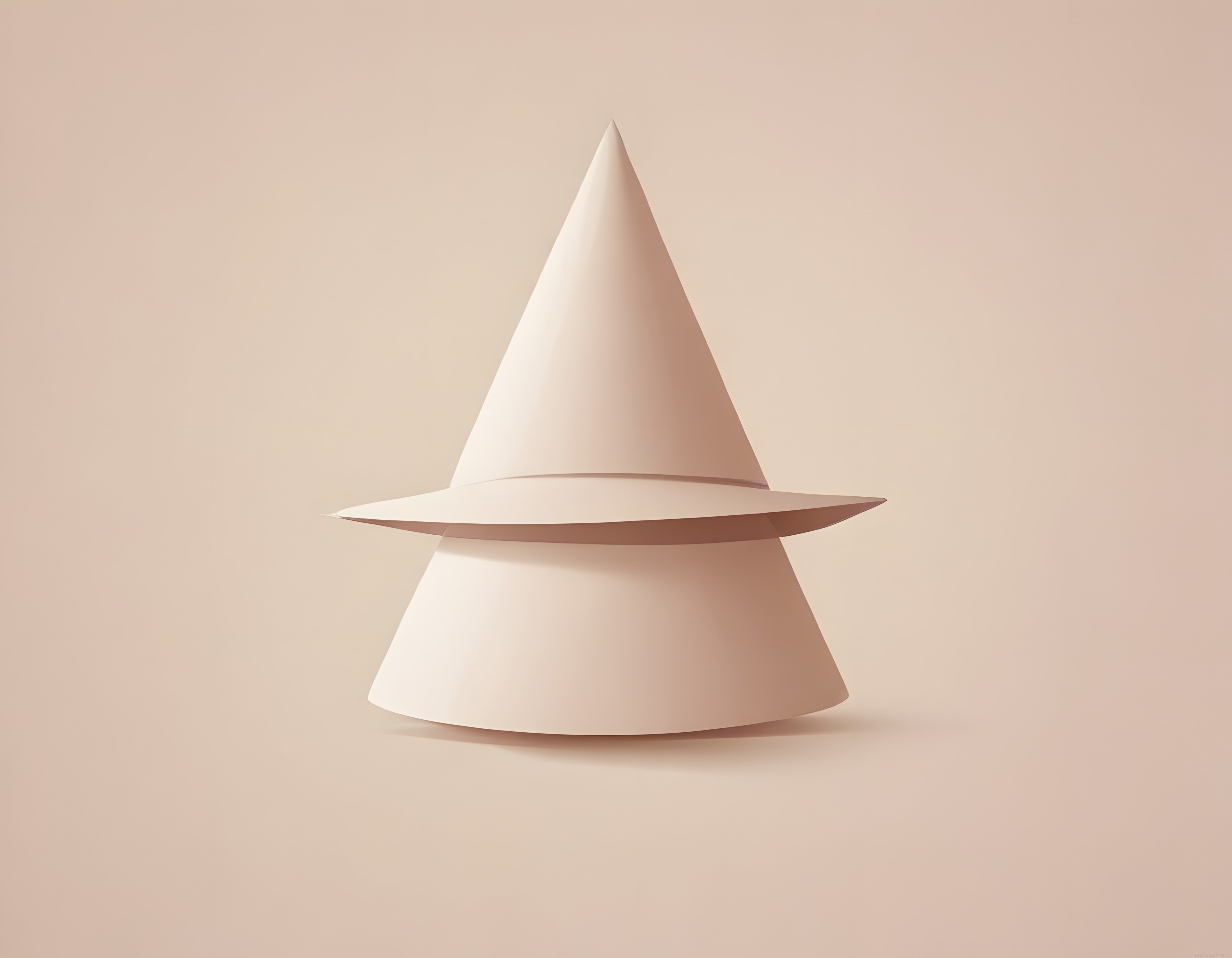 Nude ve Bej Tonlarında Yumuşak Işıklı Geometrik 3D Soyut Sanat Eseri