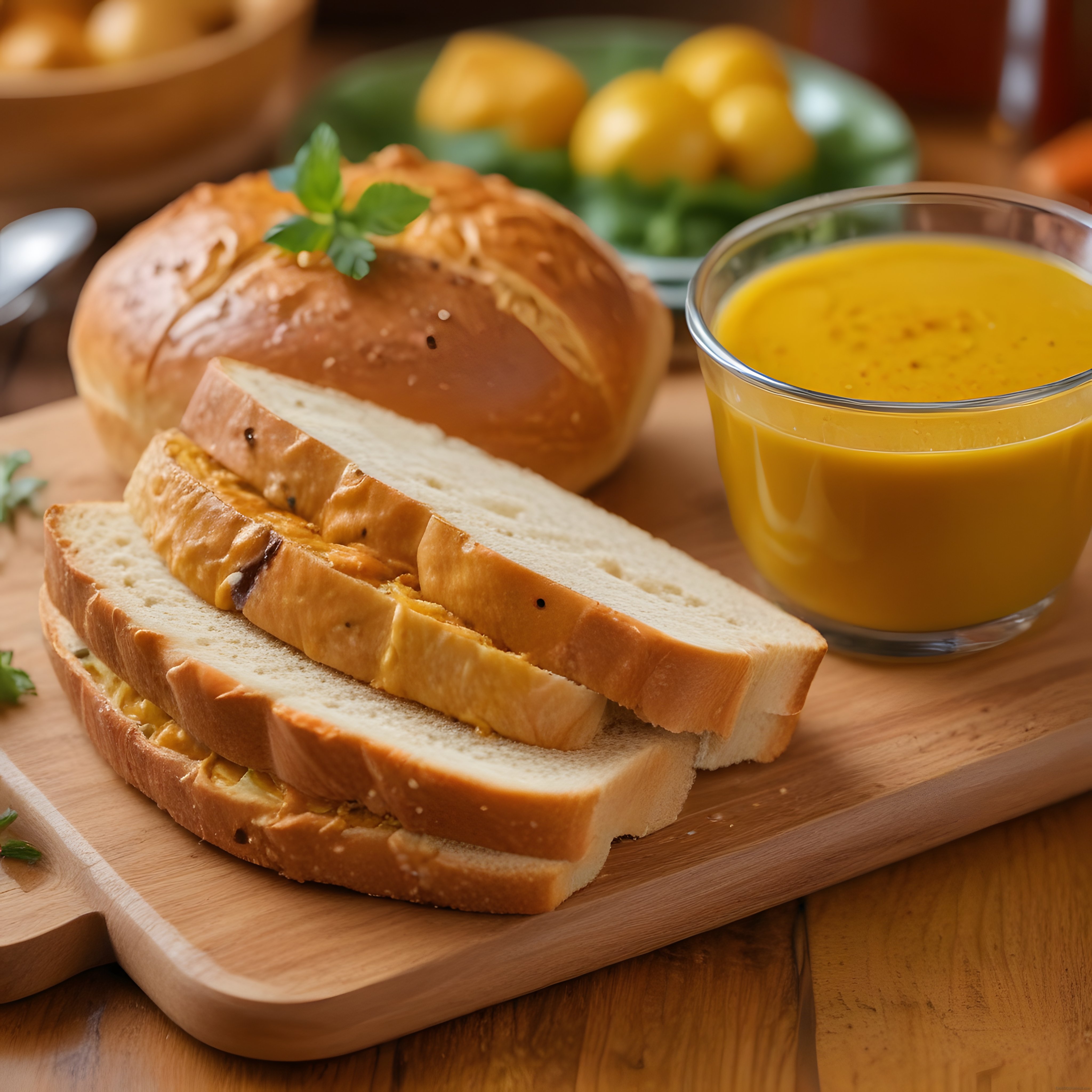 Odun ateşinde taze somun ekmek ve ballı hardal sosuyla zengin kahvaltı