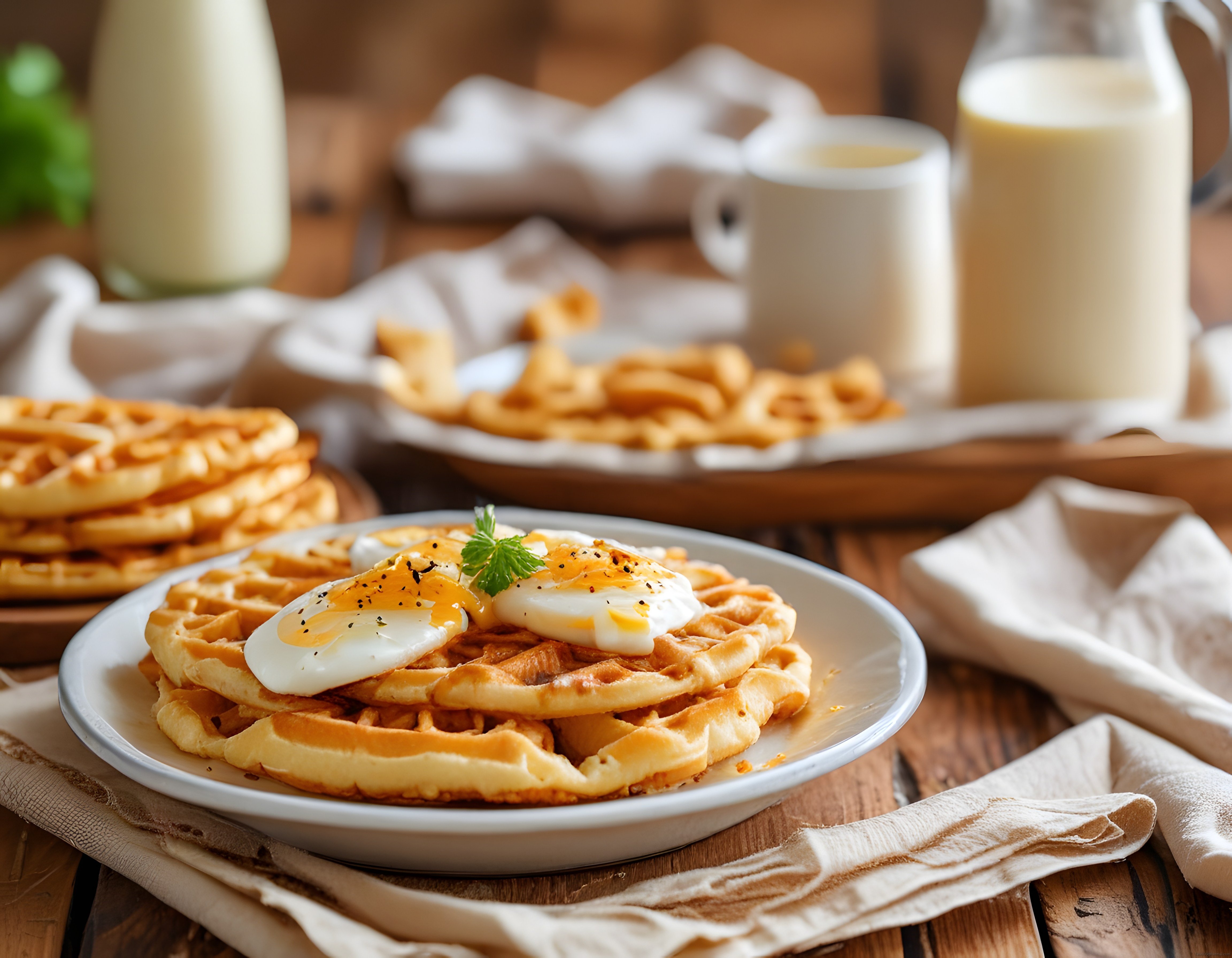 Odun Masada Ballı Waffle ve Poşe Yumurta ile Kusursuz Kahvaltı Keyfi