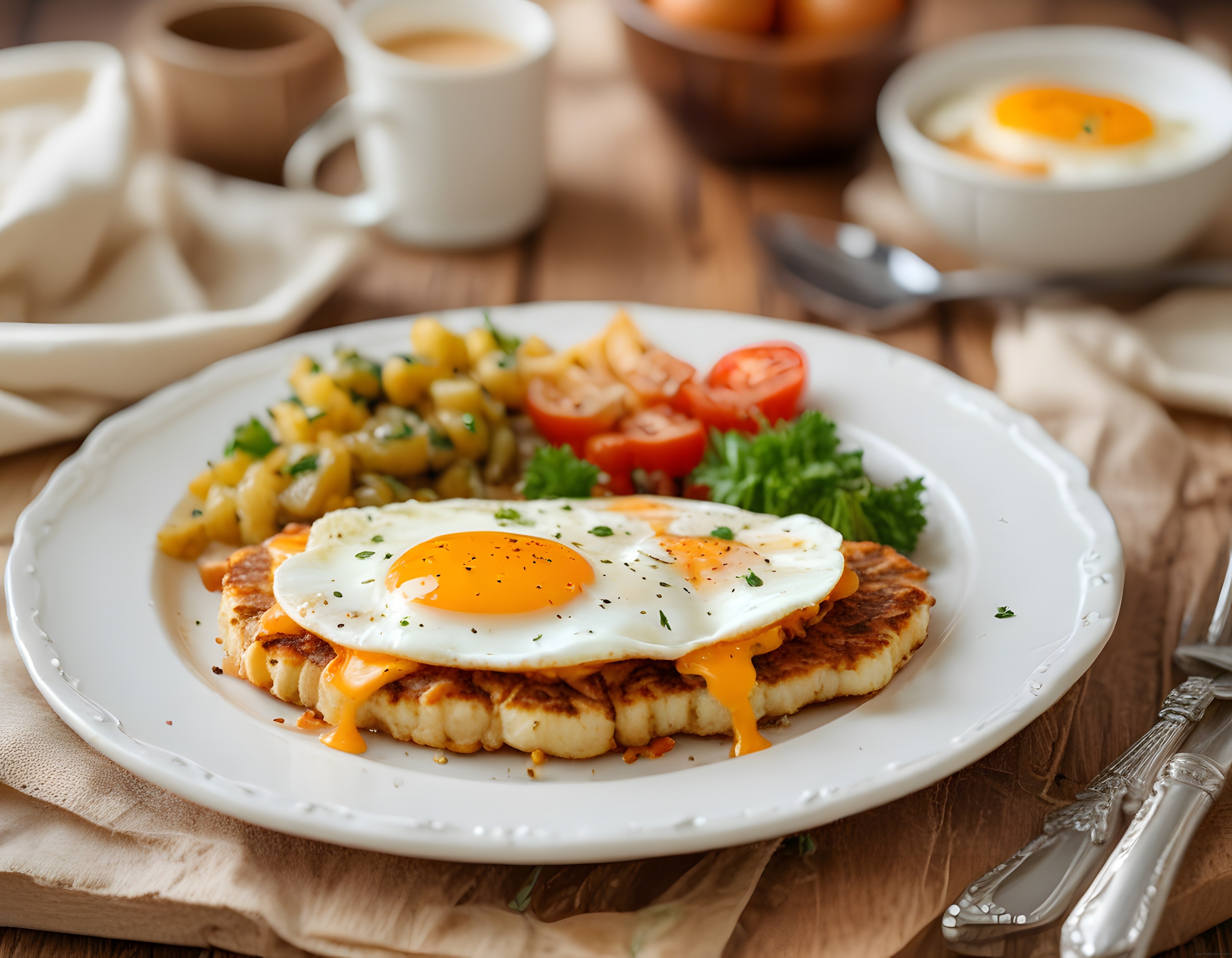 Odun Masada Sıcacık Kahvaltı Keyfi: Yumurtalı Peynirli Tost Tabağı