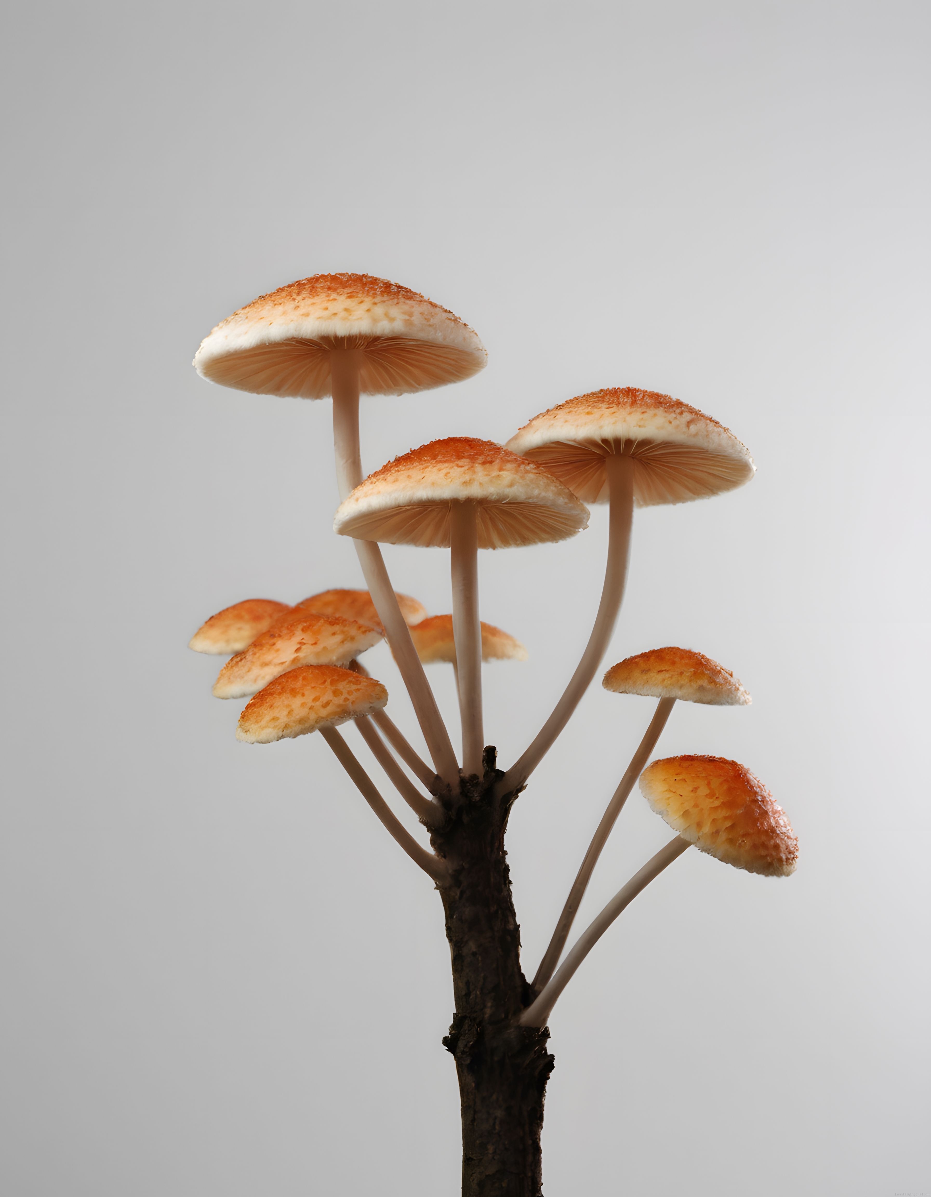 Odun Üzerinde Büyüyen Benekli Amanita Mantarları: Doğal Makro Çekim