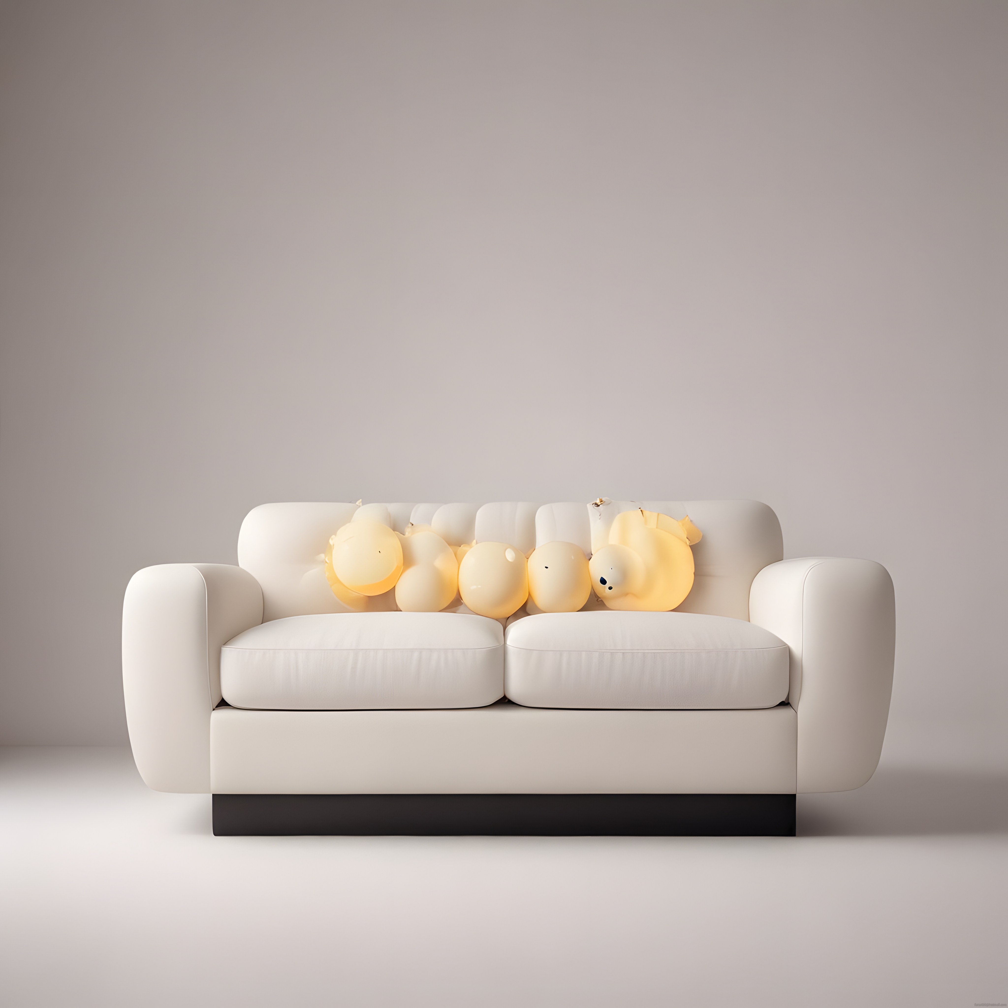 Organik Aydınlatmalı Minimal Beyaz Kanepe ile Sıcak ve Modern Salon Dekorasyonu