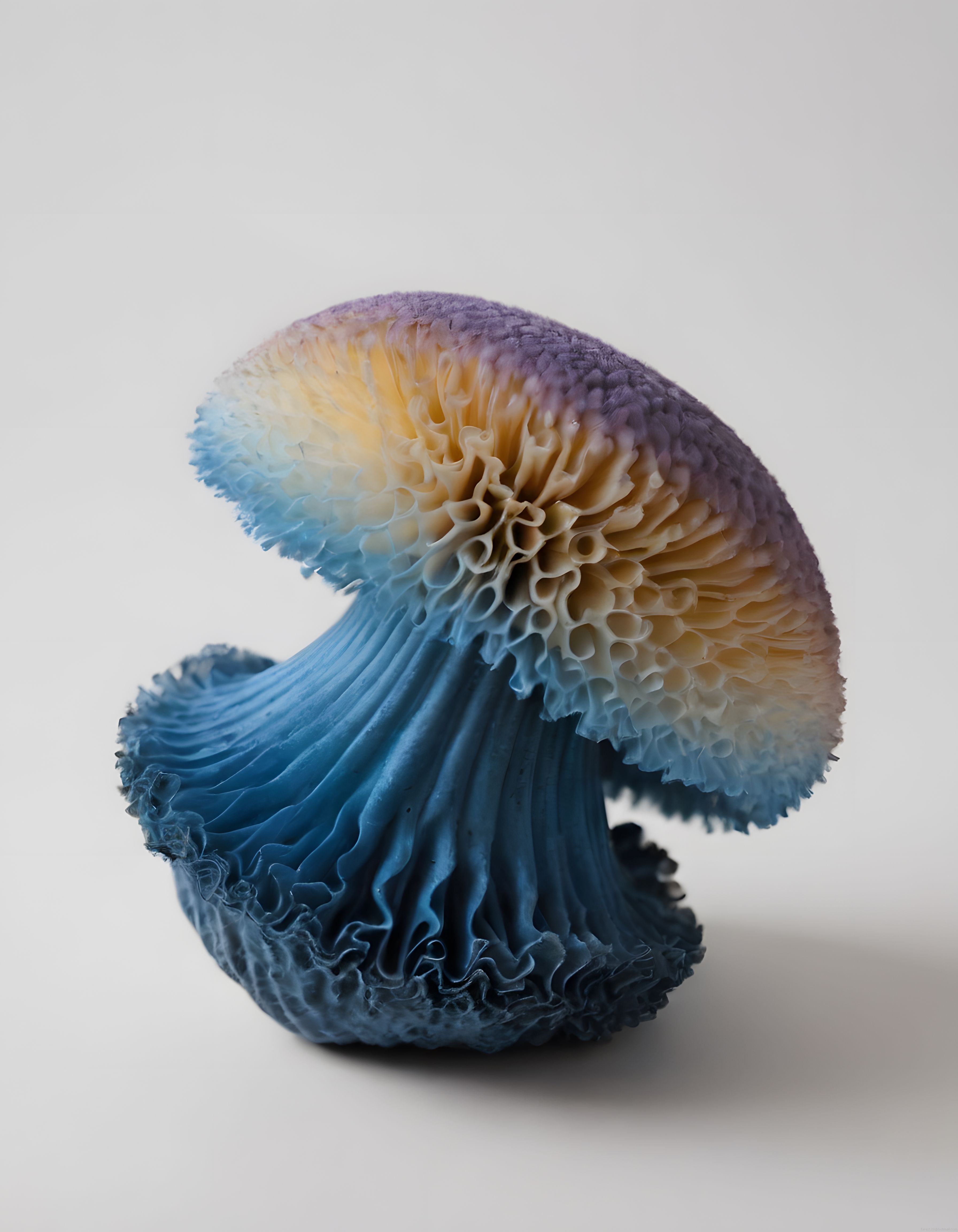 Organik Form ve Dokulu Yapı: Pastel Mavi ile Mor Dijital Sanat Eseri