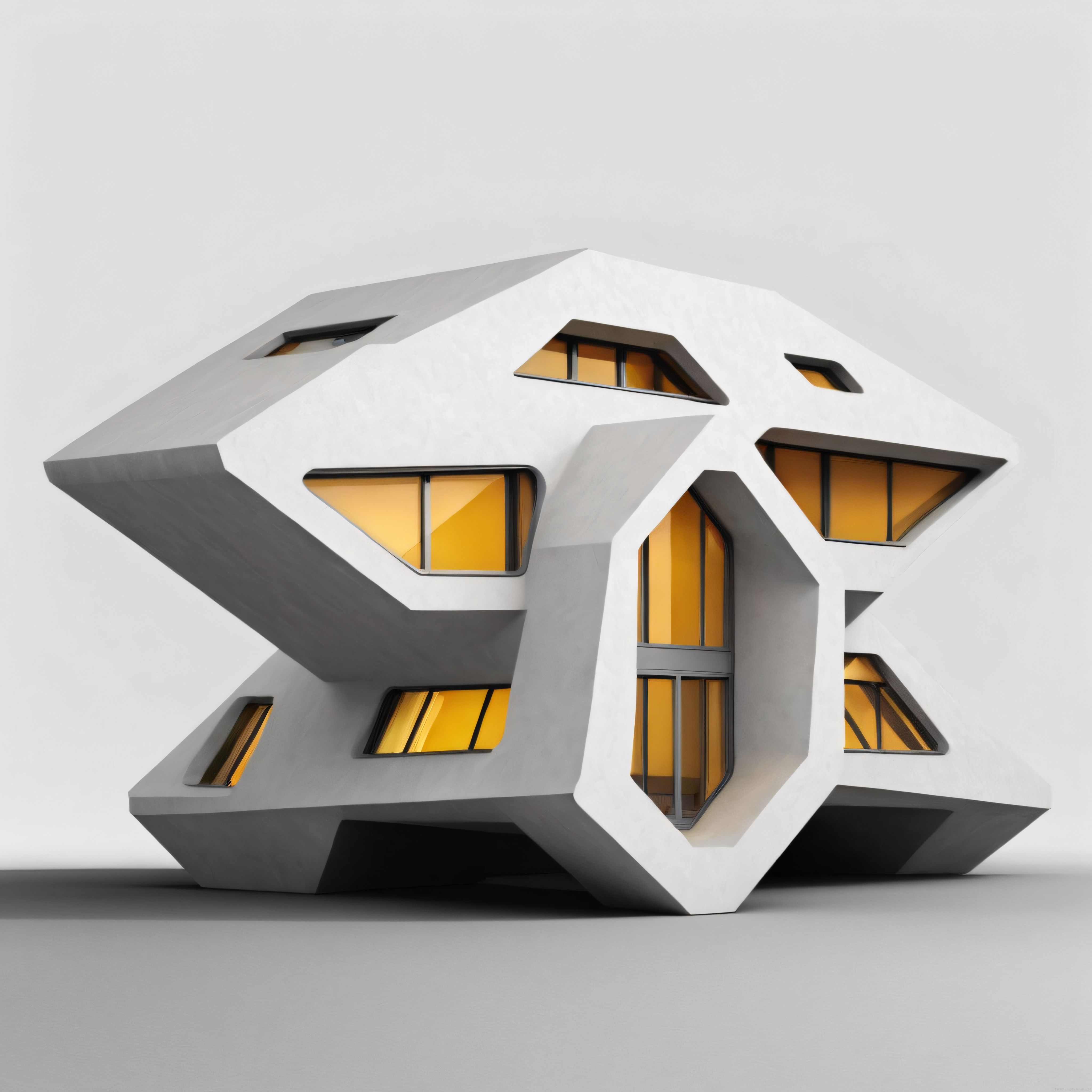 Organik Formlarda Geleceğin Evi: Asimetrik Geometrik Mimari Konsept